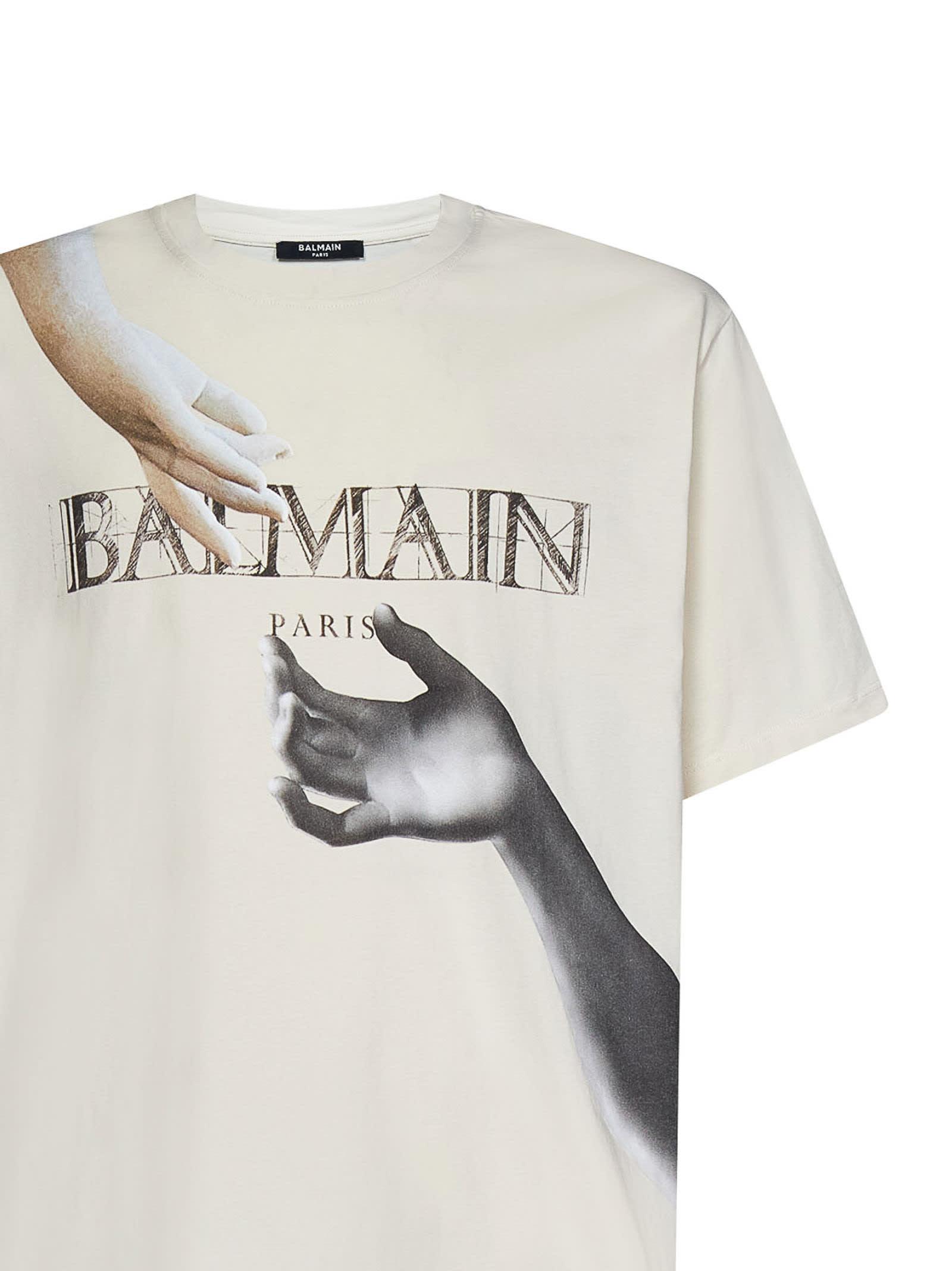 Balmain Paris T-shirt in White for Men | Lyst