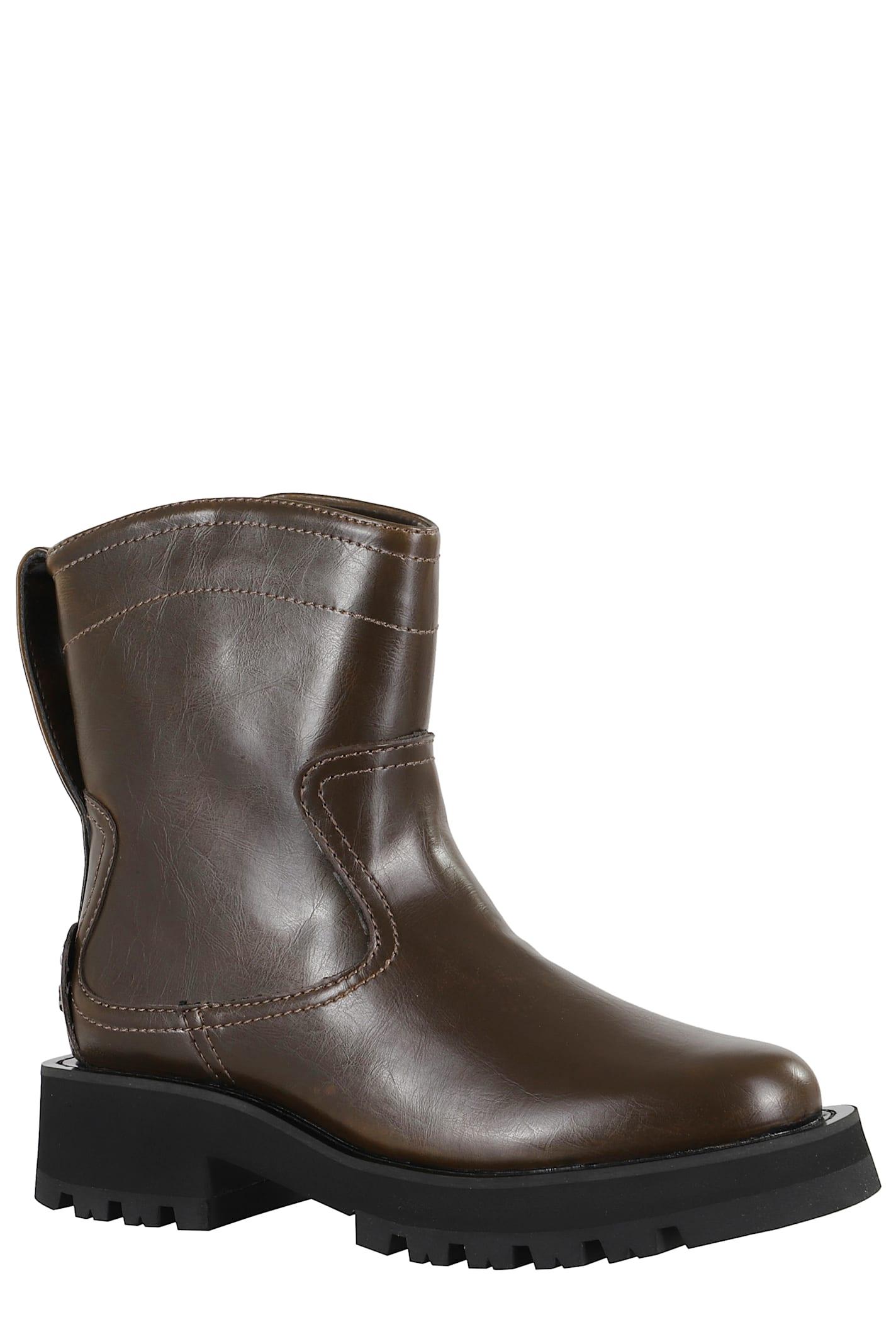 ショートブーツ・ブーティ GANNI Woman Flat ankle boots Military S2024 861 Ganni Flat Ankle Boots Woman Military