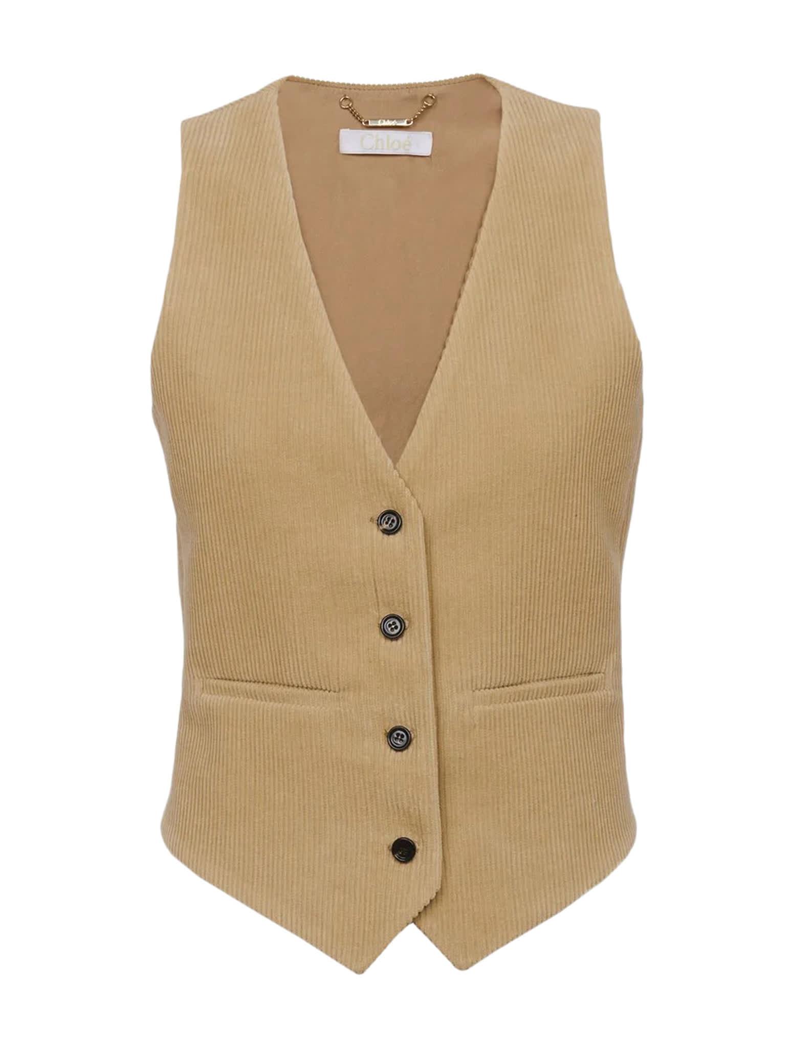 Chloé Gilet in Natural | Lyst