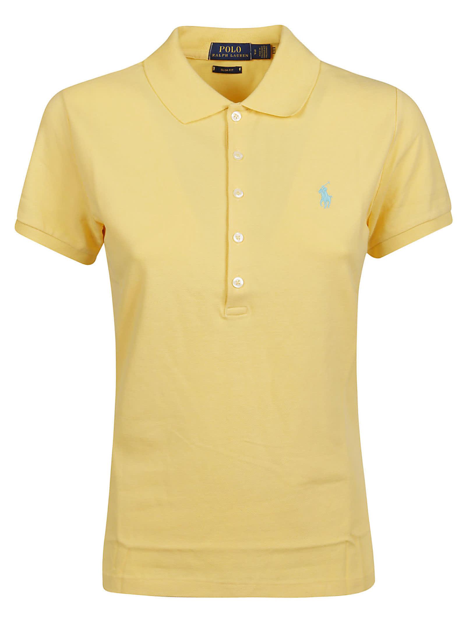Polo Ralph Lauren Julie Slim Polo Shirt in Yellow | Lyst