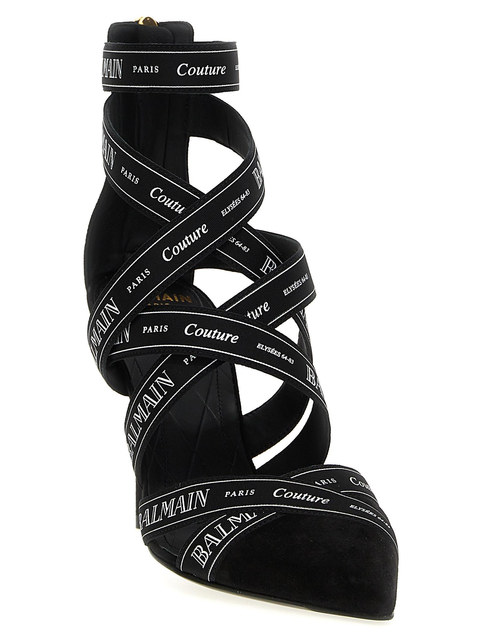 【関税込み】balmain COUTURE RIBBON-PRINT' PUMPS Balmain 'Couture Ribbon-Print' Pumps in Black | Lyst