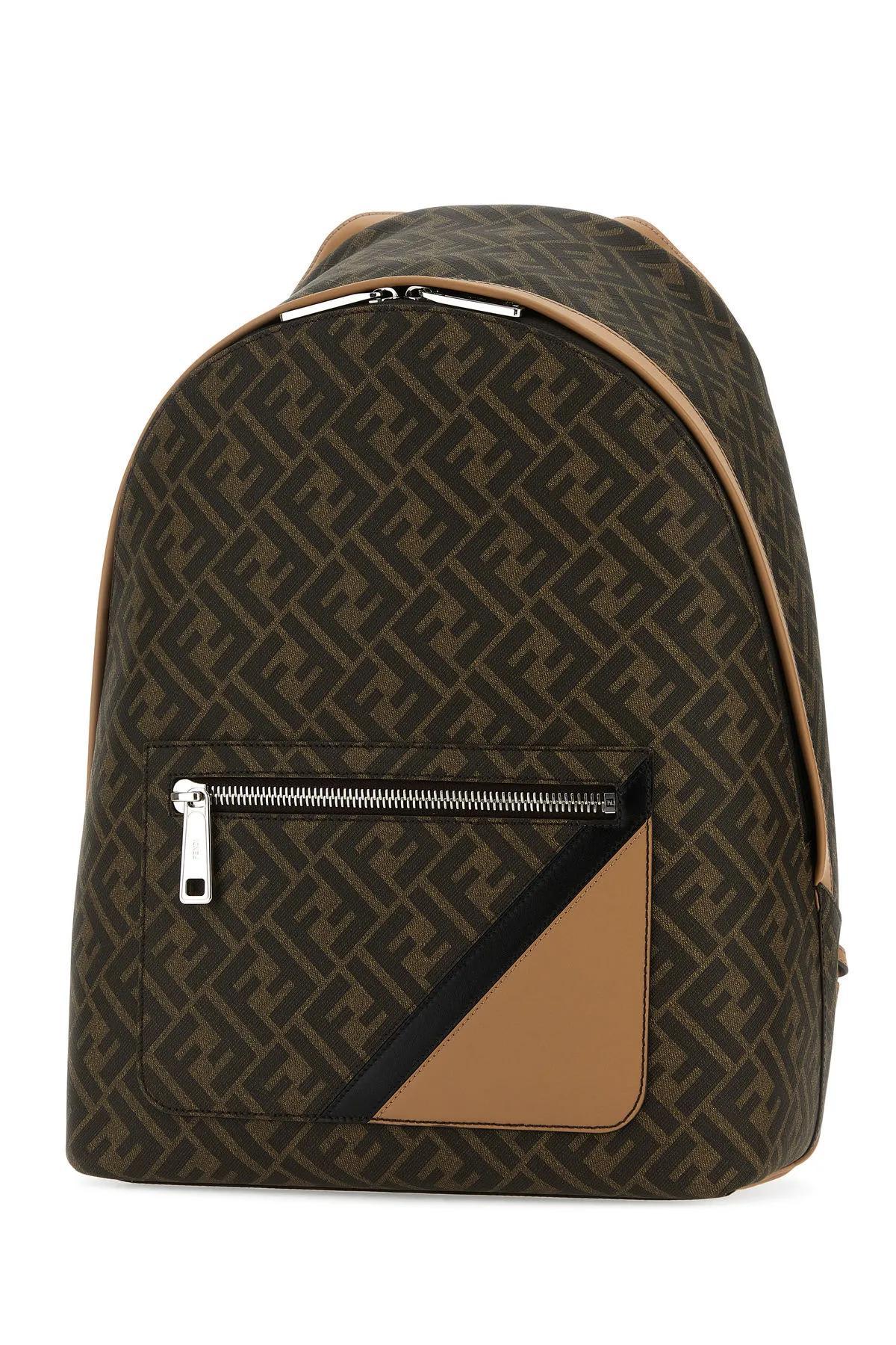 Fendi Multicolor Canvas And Leather Chiodo Diagonal Backpack in