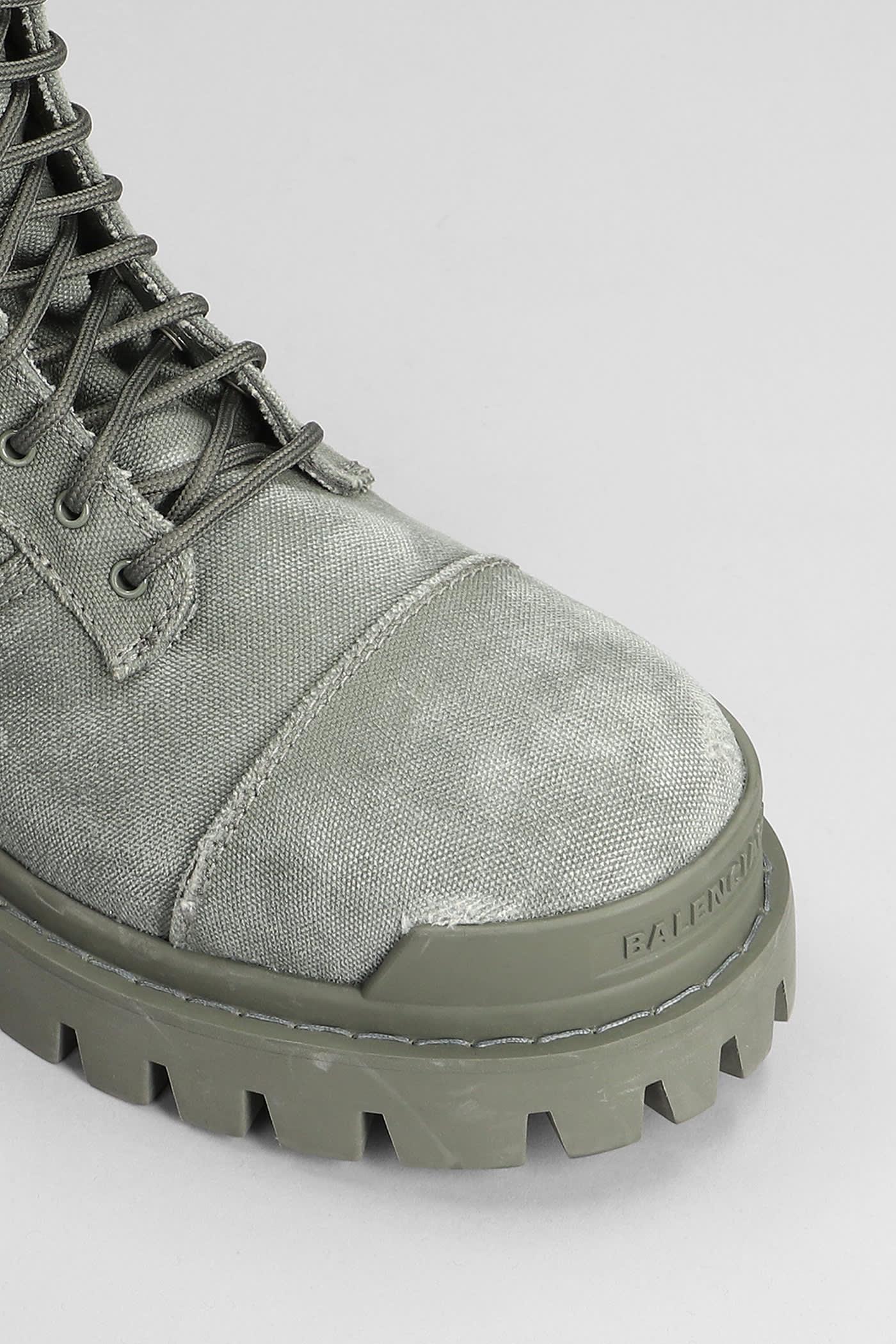 Balenciaga Combat Strike Combat Boots In Cotton in Gray for  display picture 1