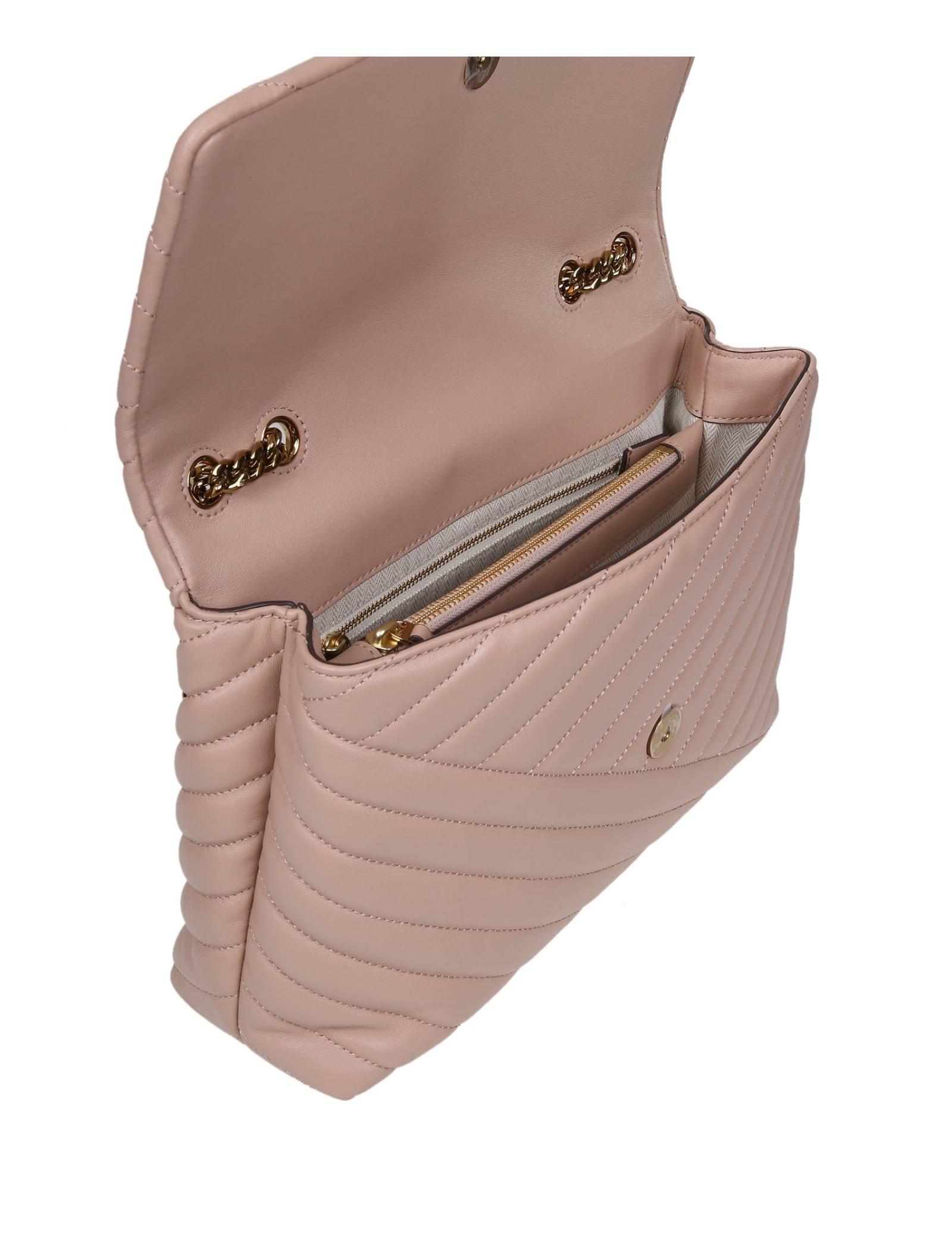 Tory Burch Kira Chevron Convertible Shoulder Bags, Pink Moon, New Ivory