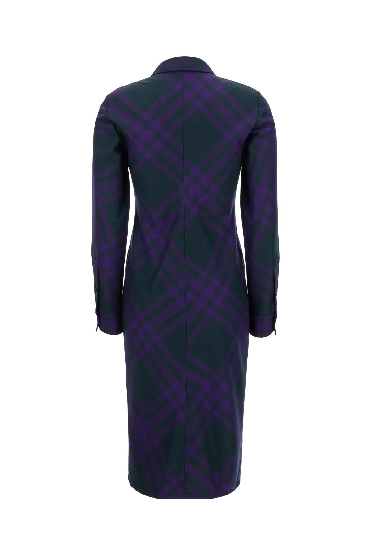 ワンピース Burberry Embroidered Wool Dress Burberry Embroidered Wool Shirt Dress in Blue | Lyst