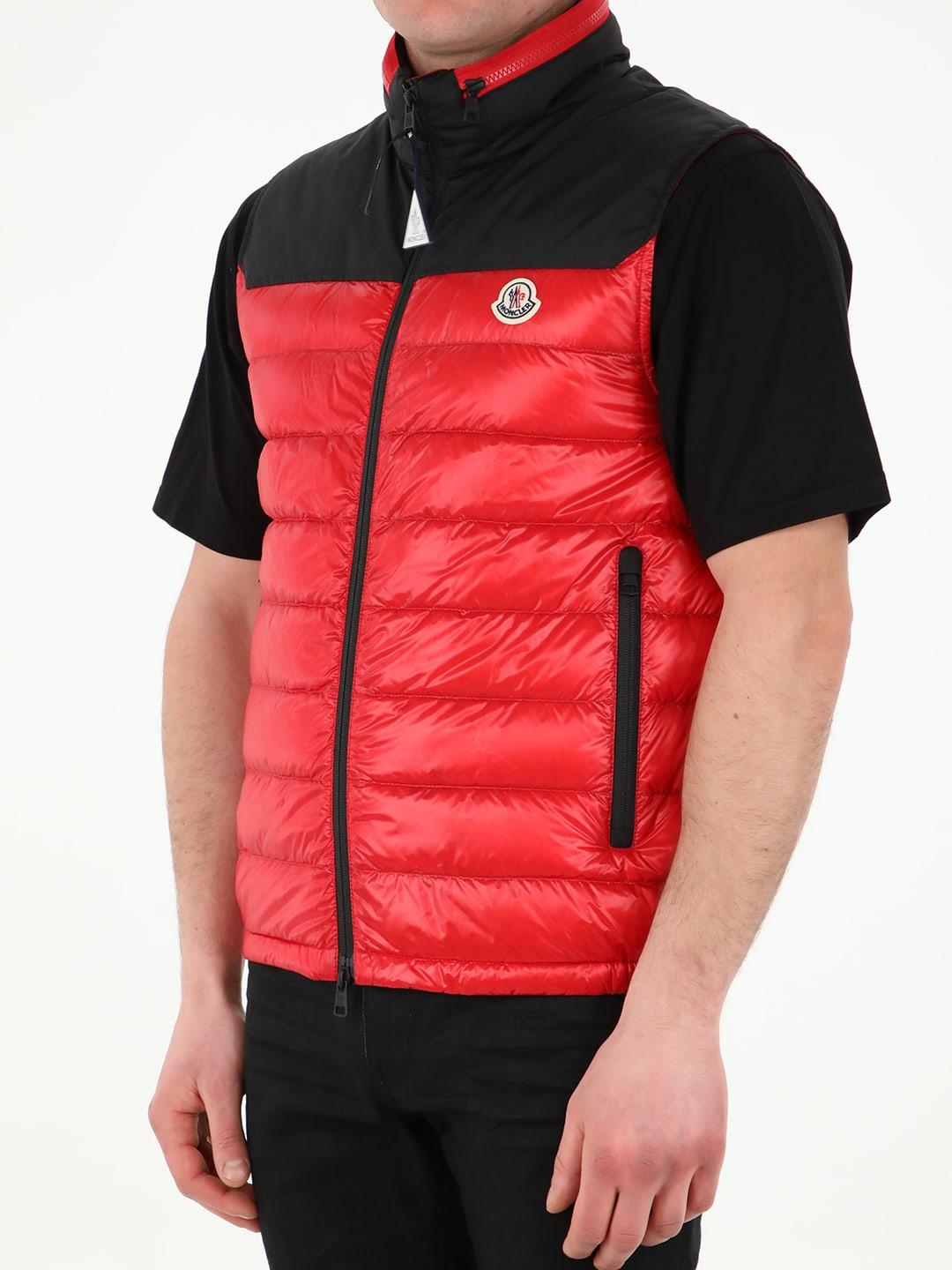 Moncler Ortac Down Gilet in Red for Men | Lyst