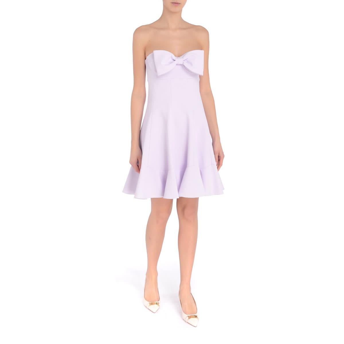 Elisabetta Franchi Lilac Mini Dress With Maxi Bow in Purple | Lyst