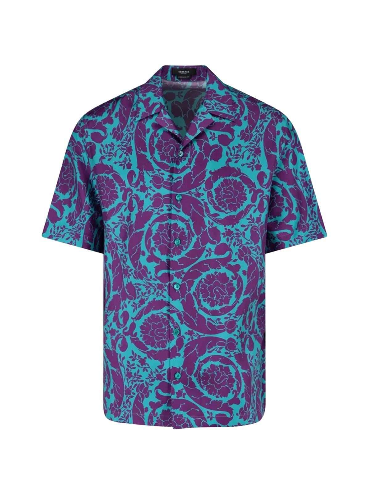 Versace Informal Shirt Tessuto Twill Seta Stampa Baroque Stencil Allover in  Blue for Men | Lyst