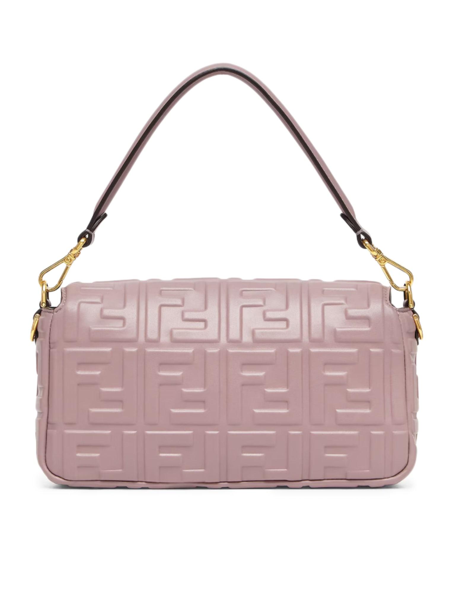 ショルダーバッグ・ポシェット FENDI Shoulder Bags Women Leather Pink/Mauve Authentic Fendi Pink FF Embossed Leather Camera Shoulder