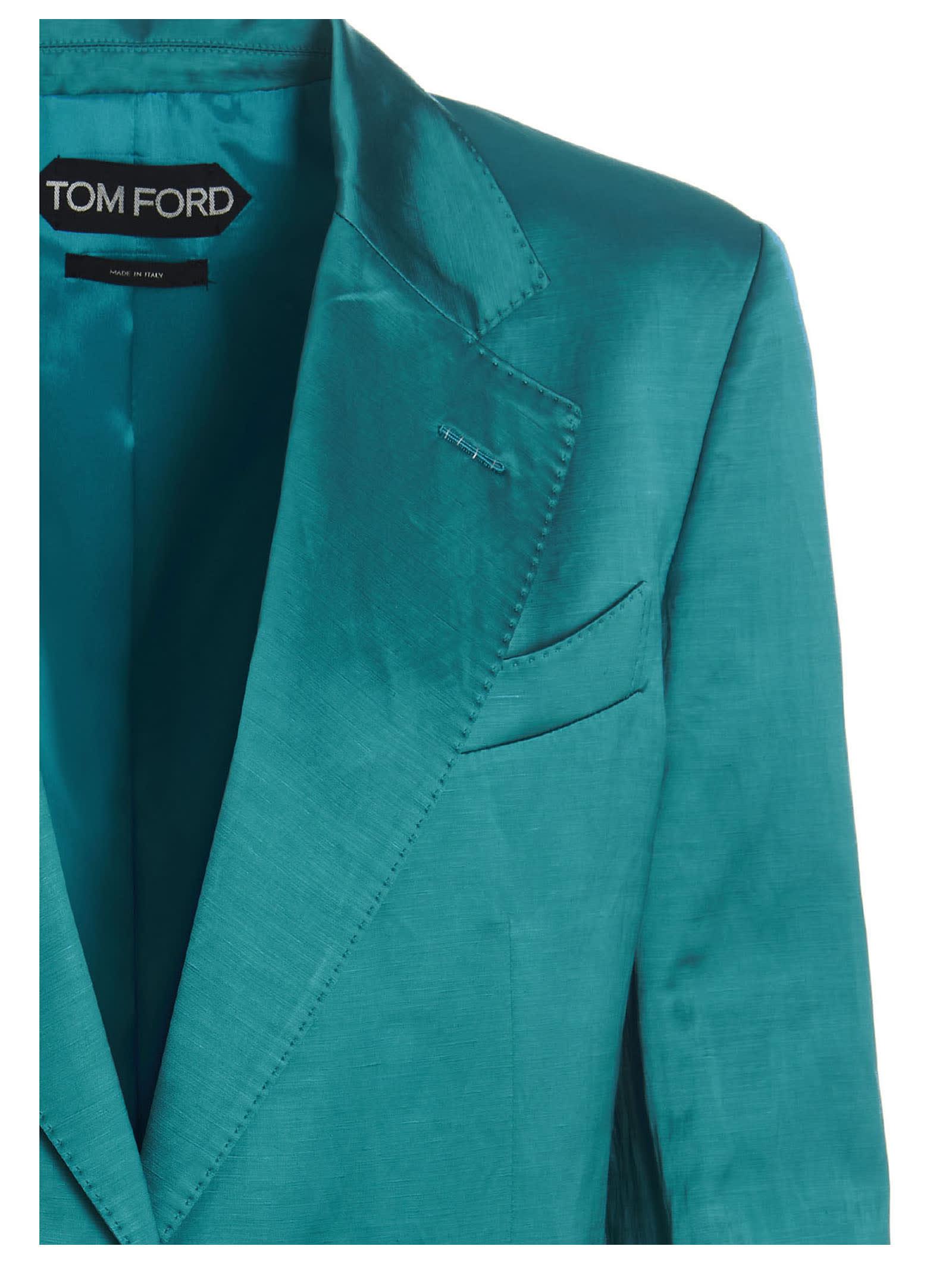 Tom Ford Synthetic Viscose And Linen Blazer Jacket in Green - Save 33% |  Lyst