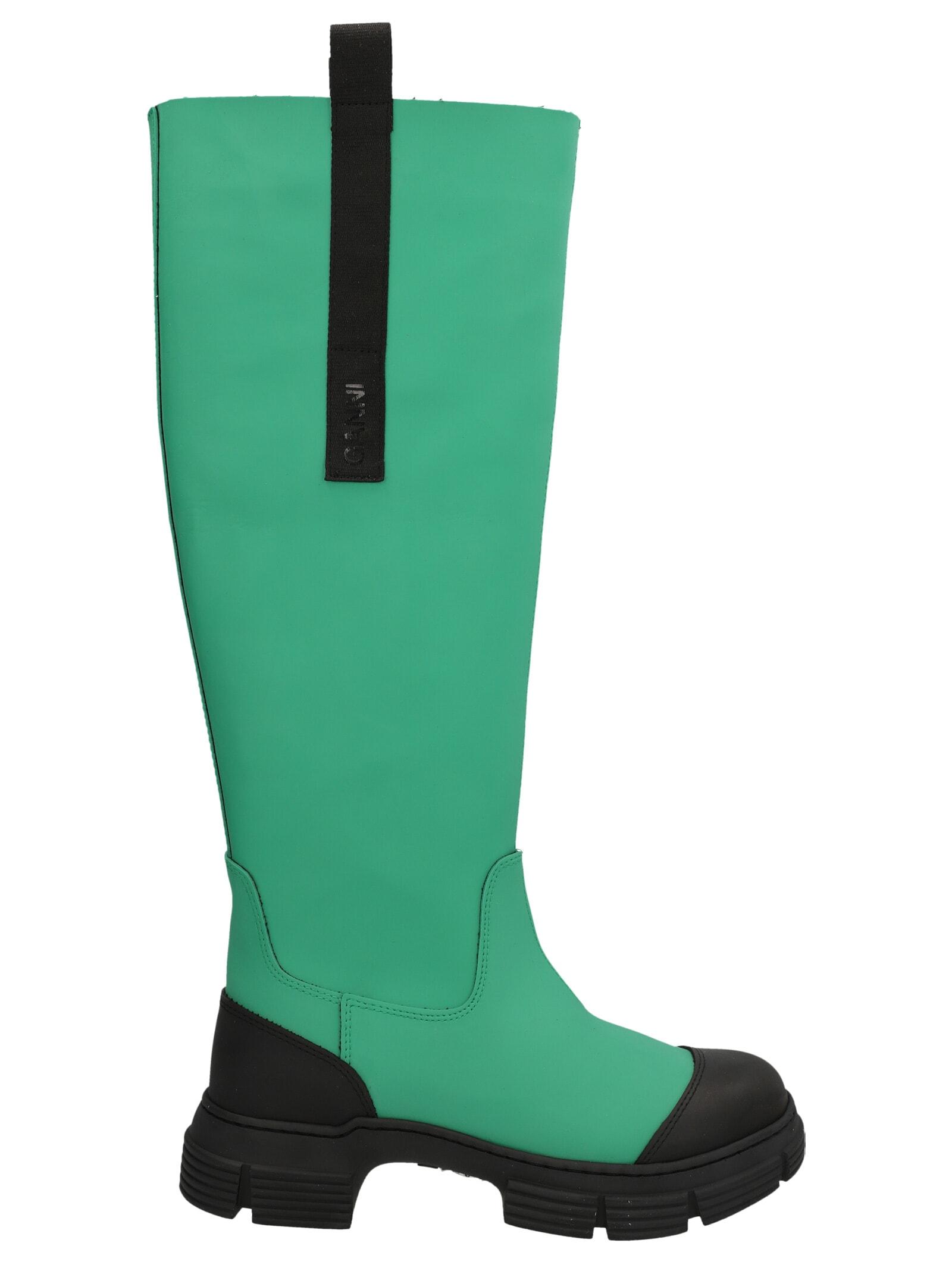 Ganni High Rubber Boots in Green Lyst