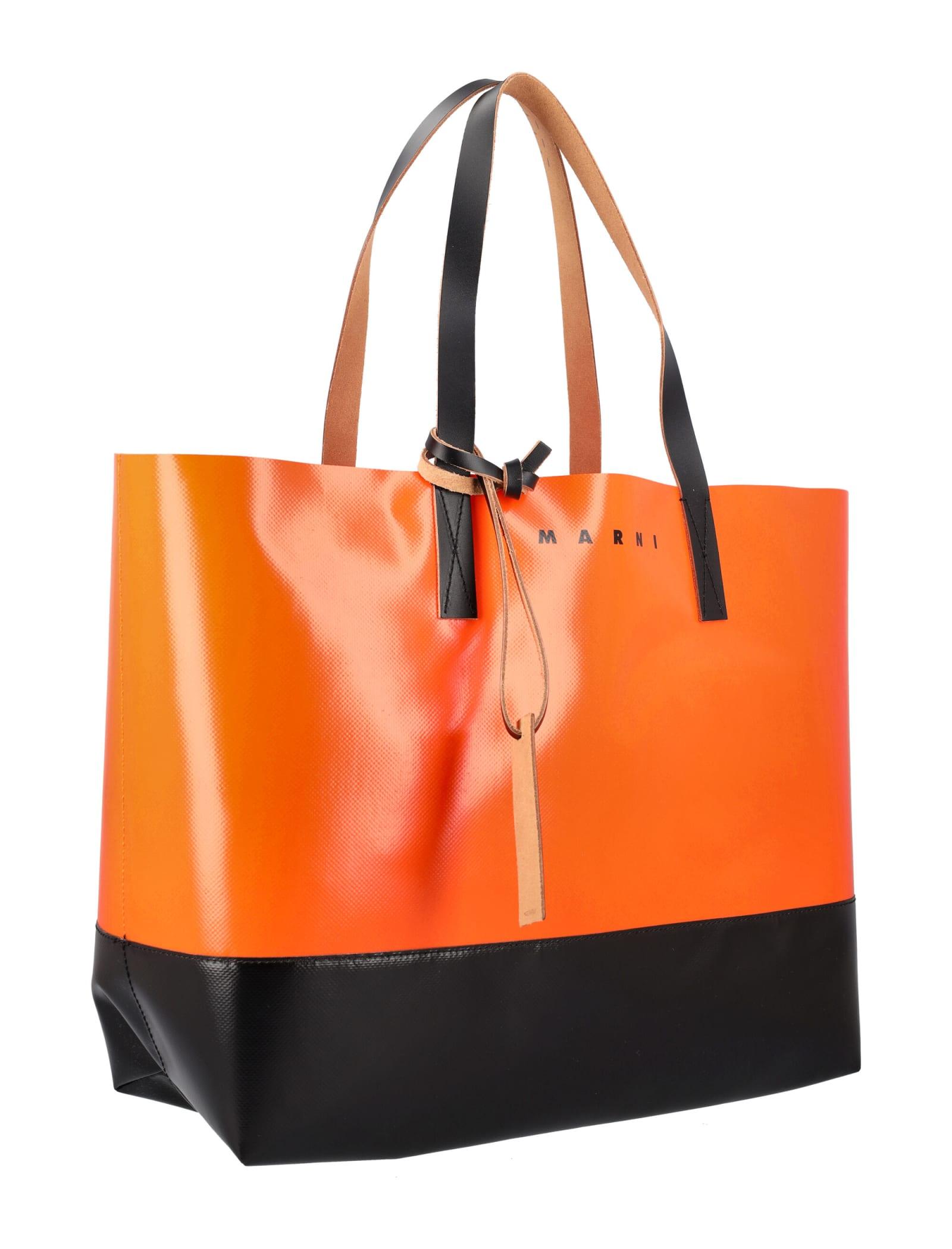 Mens Bags Tote bags Marni Synthetic Two-tone Polyester Tribeca Shopping Bag in Orange for Men 