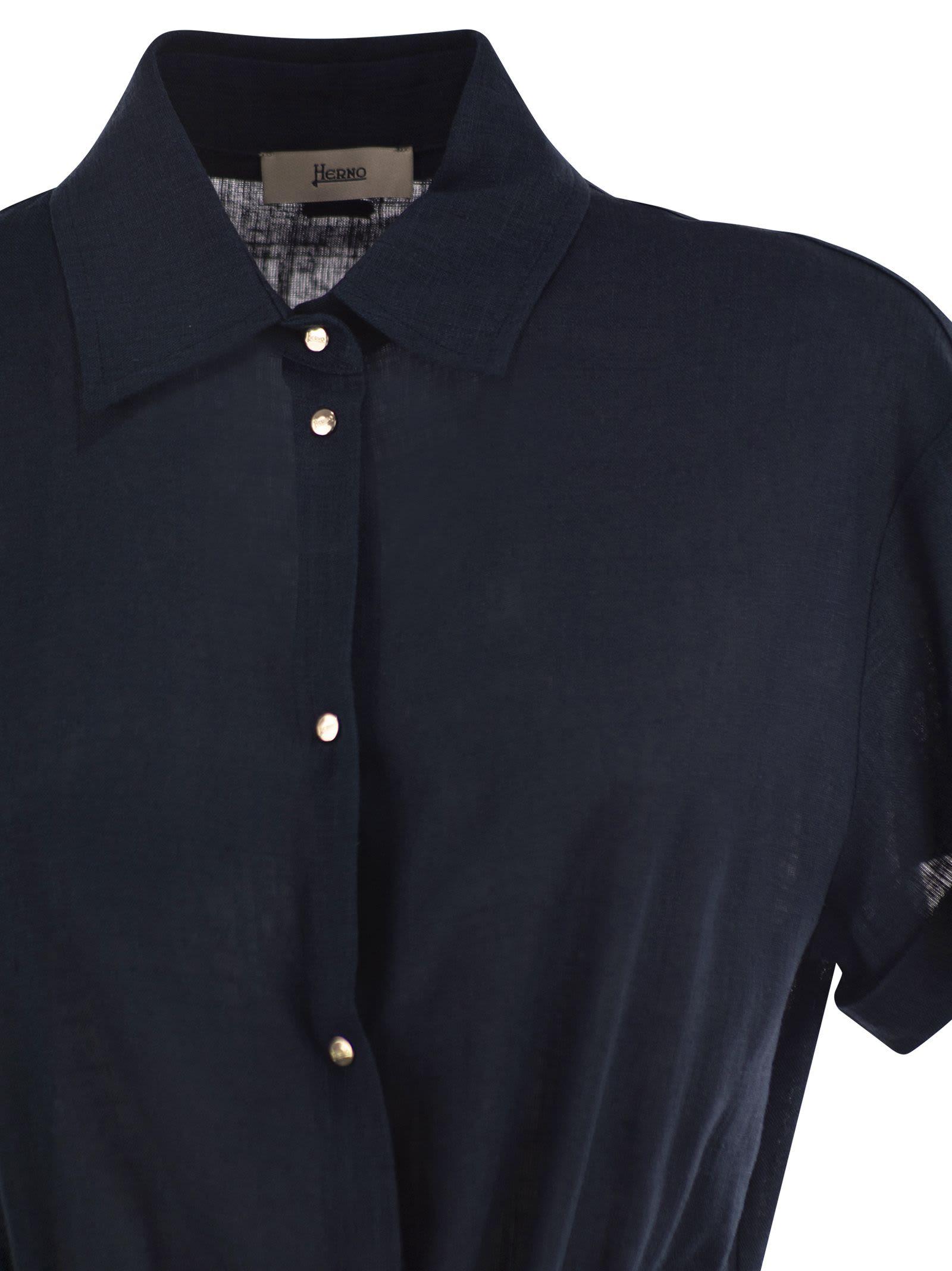 【送料&関税込】Herno Chemisier Jumpsuit With Drawstring Herno Chemisier Jumpsuit With Drawstring in Blue | Lyst