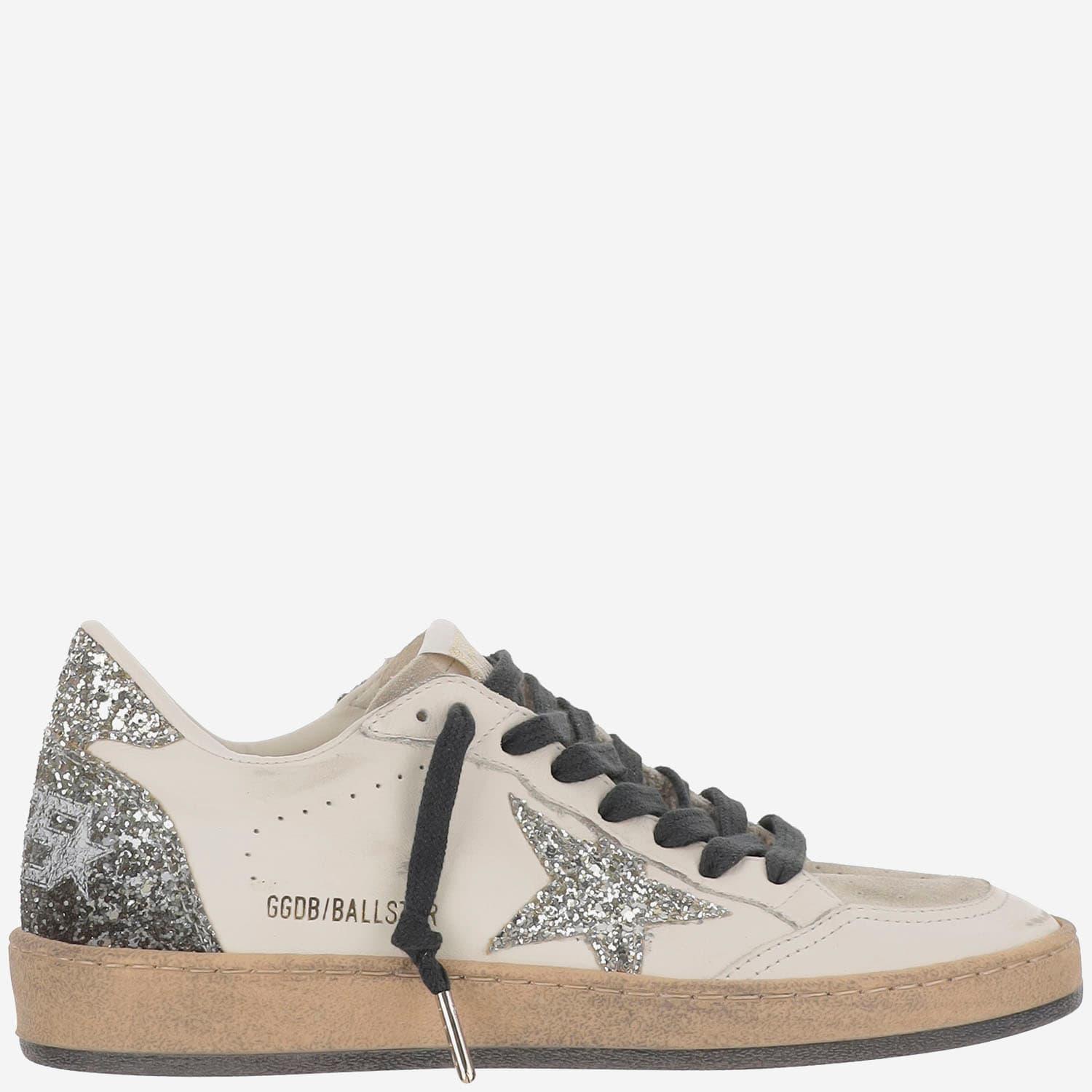 Golden Goose Ball Star Sneakers With Glitter in Gray | Lyst