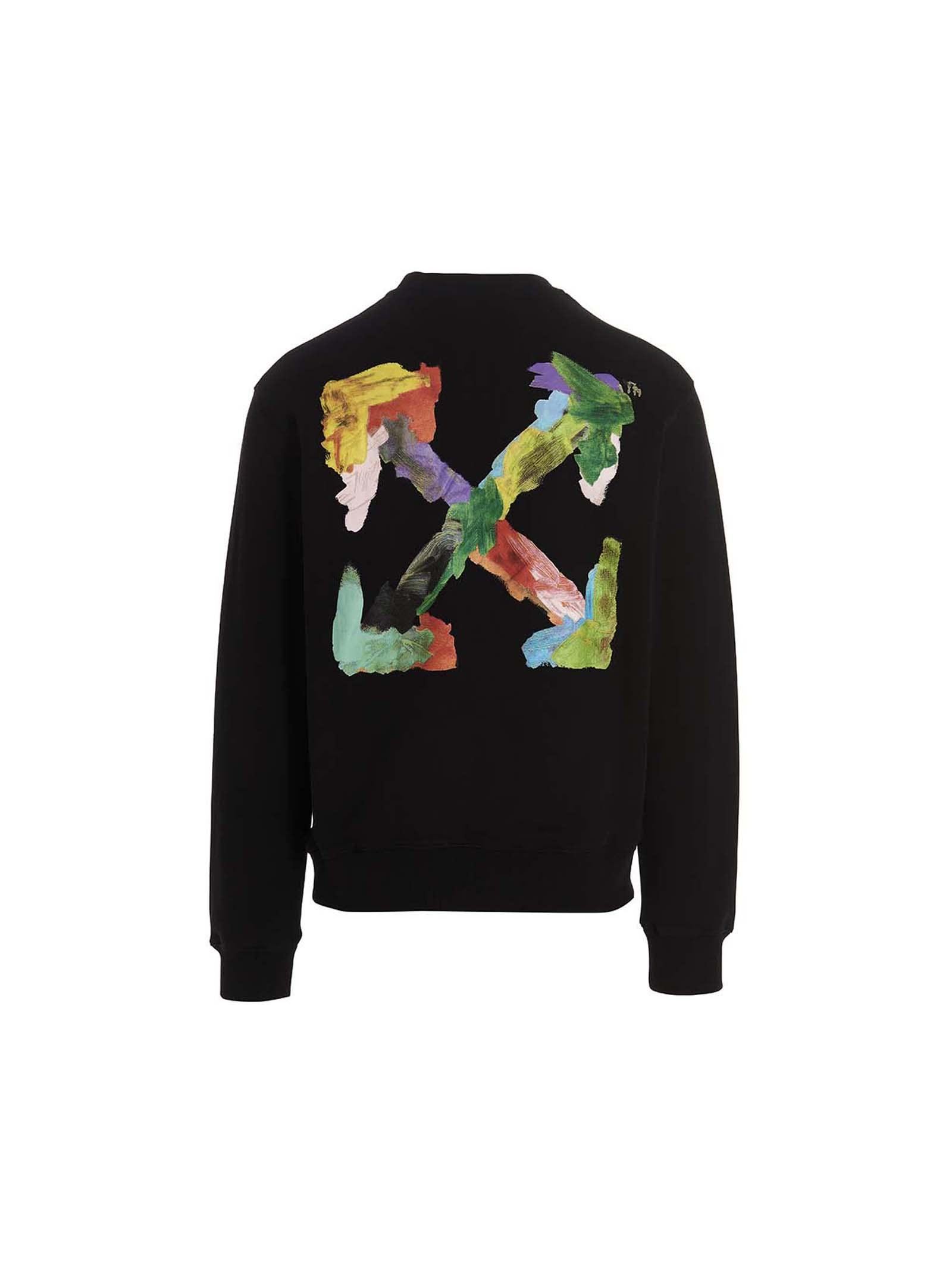Off White c o Virgil Abloh Brush Arrow Slim Crewneck Sweatshirt In