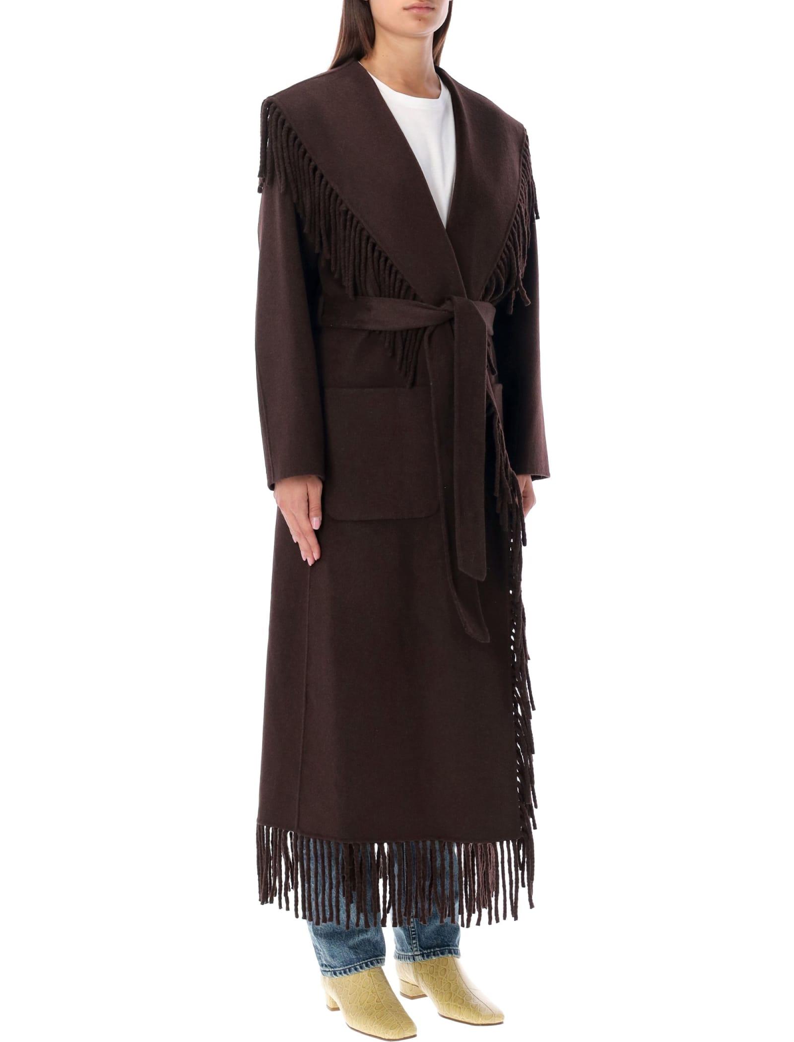 Wool hotsell fringe coat