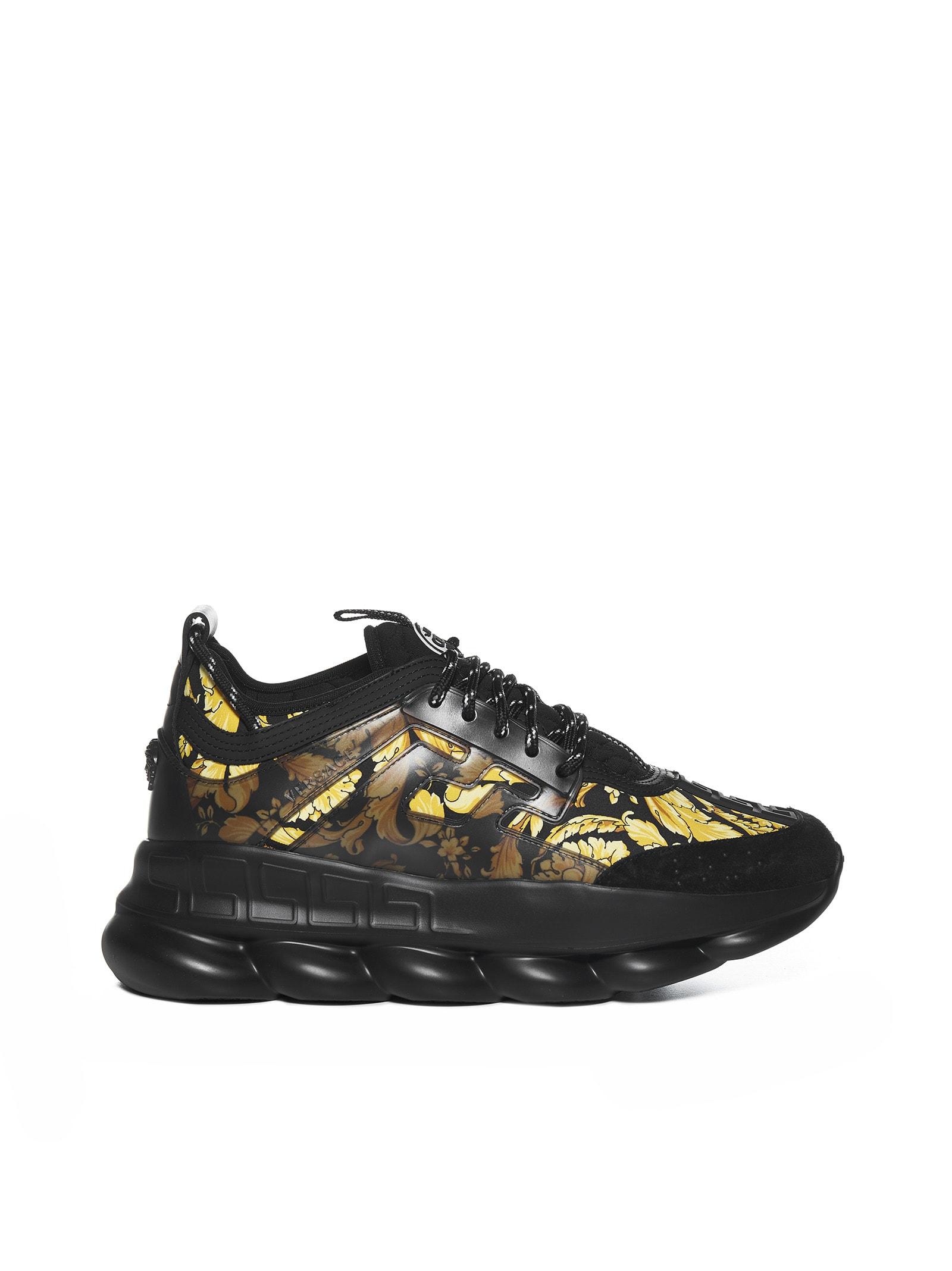 Versace Chain Reaction Barocco Print Sneakers in Black for Men