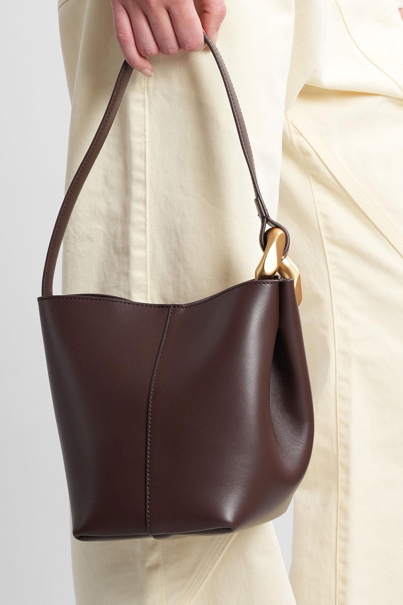JW Anderson Corner Small Bucket Bag ハンドバッグ ブラウン JW Anderson Corner Calf Leather Bucket Bag - Bergdorf Goodman