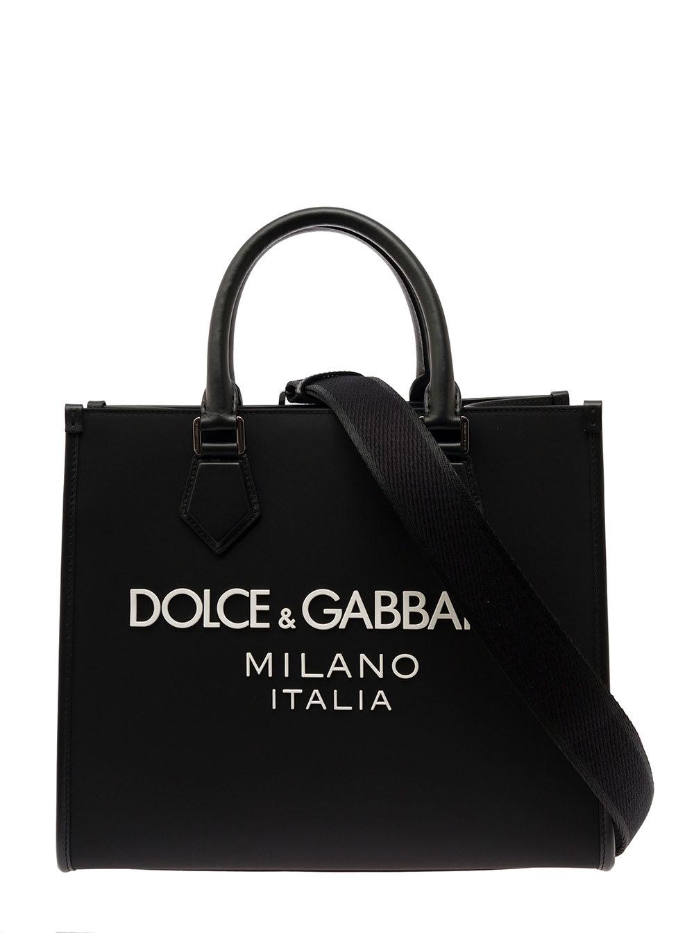Dolce & Gabbana Shopper Tote Bag With Logo In Canvas Man in Black for ...