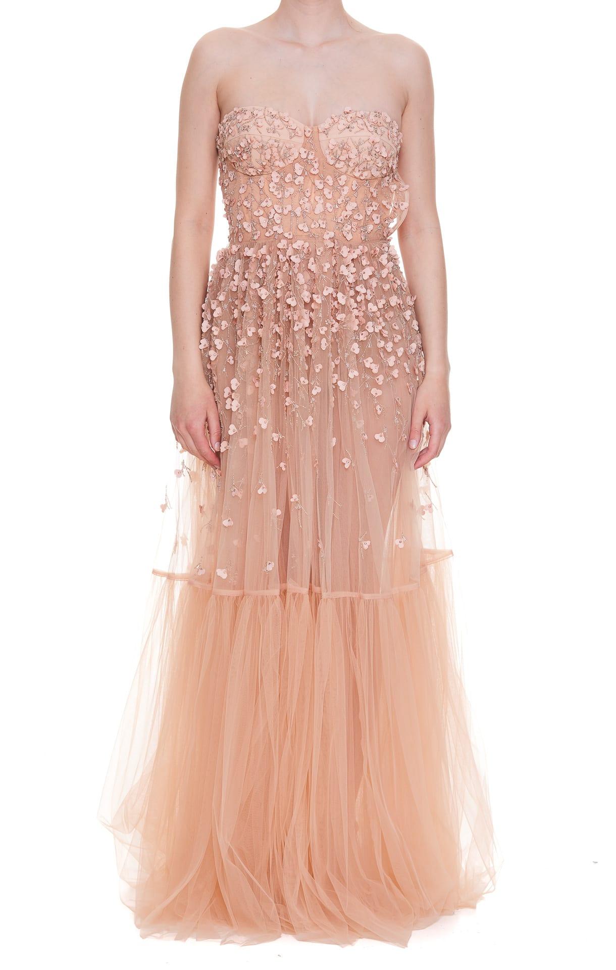 Elisabetta Franchi Red Carpet Dress With Embroidered Micro Flowers in Pink  - Save 22% | Lyst