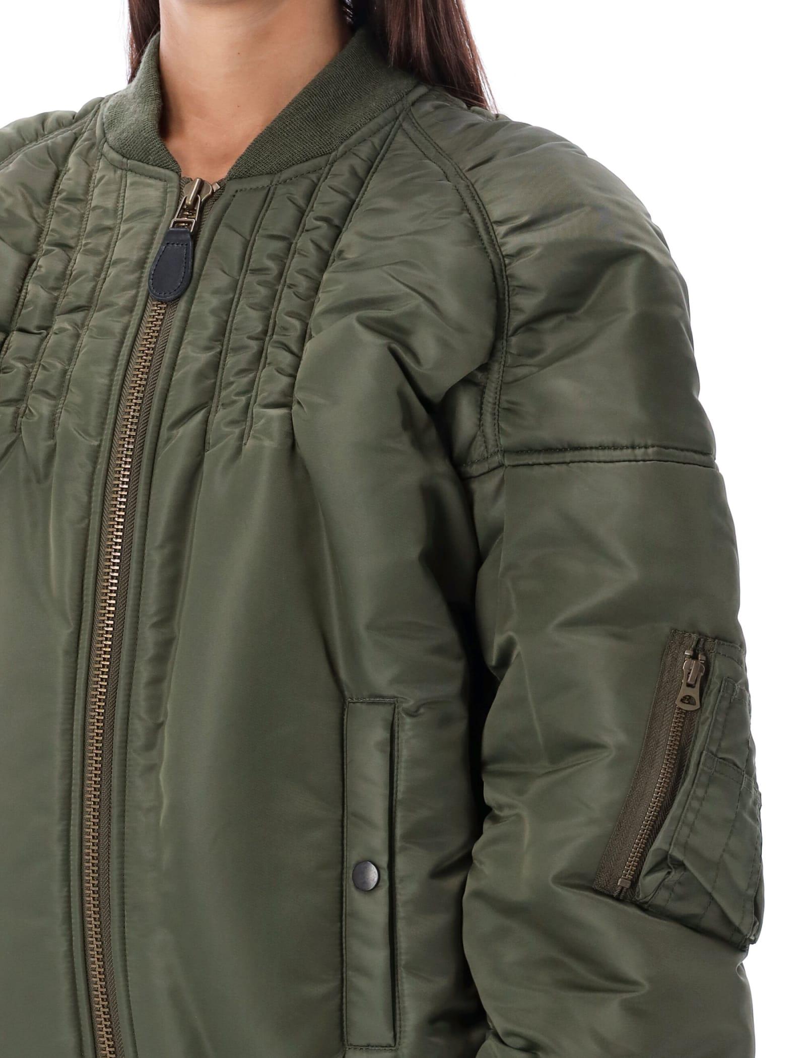 Junya Watanabe Padded Nylon Bomber in Green | Lyst