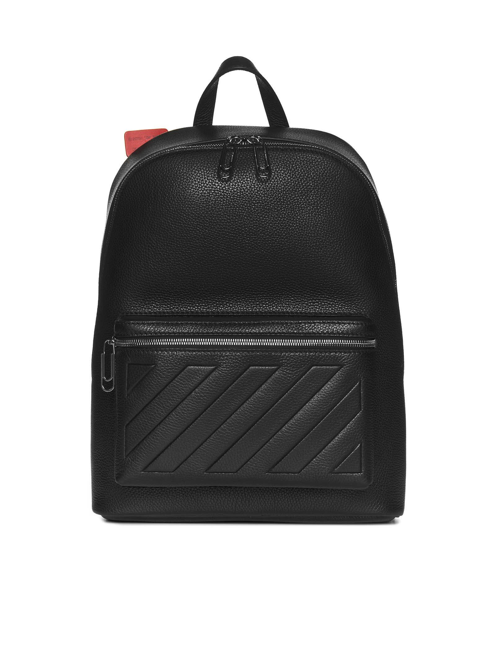 Off-White c/o Virgil Abloh Binder Leather Backpack in Black for Men | Lyst