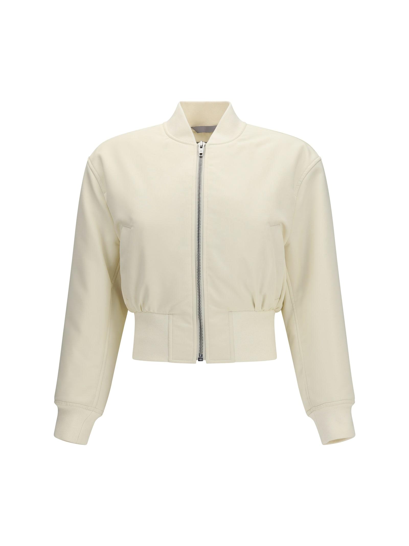 Balenciaga Cropped Bomber Jacket in White | Lyst