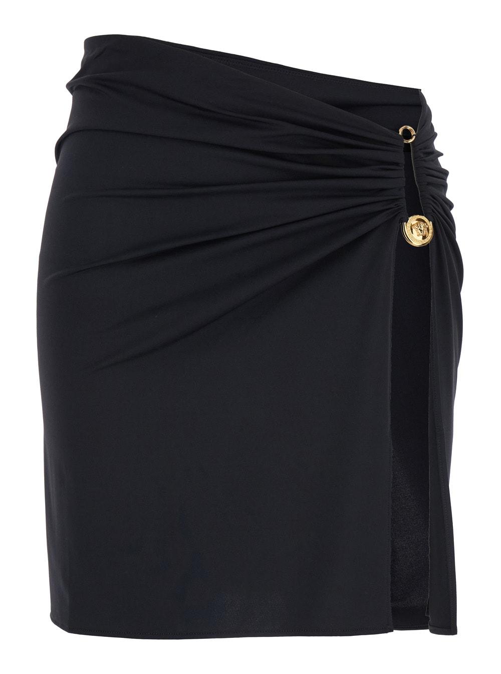 Versace Skirt With Pin Detail With Logo And Side Slit in