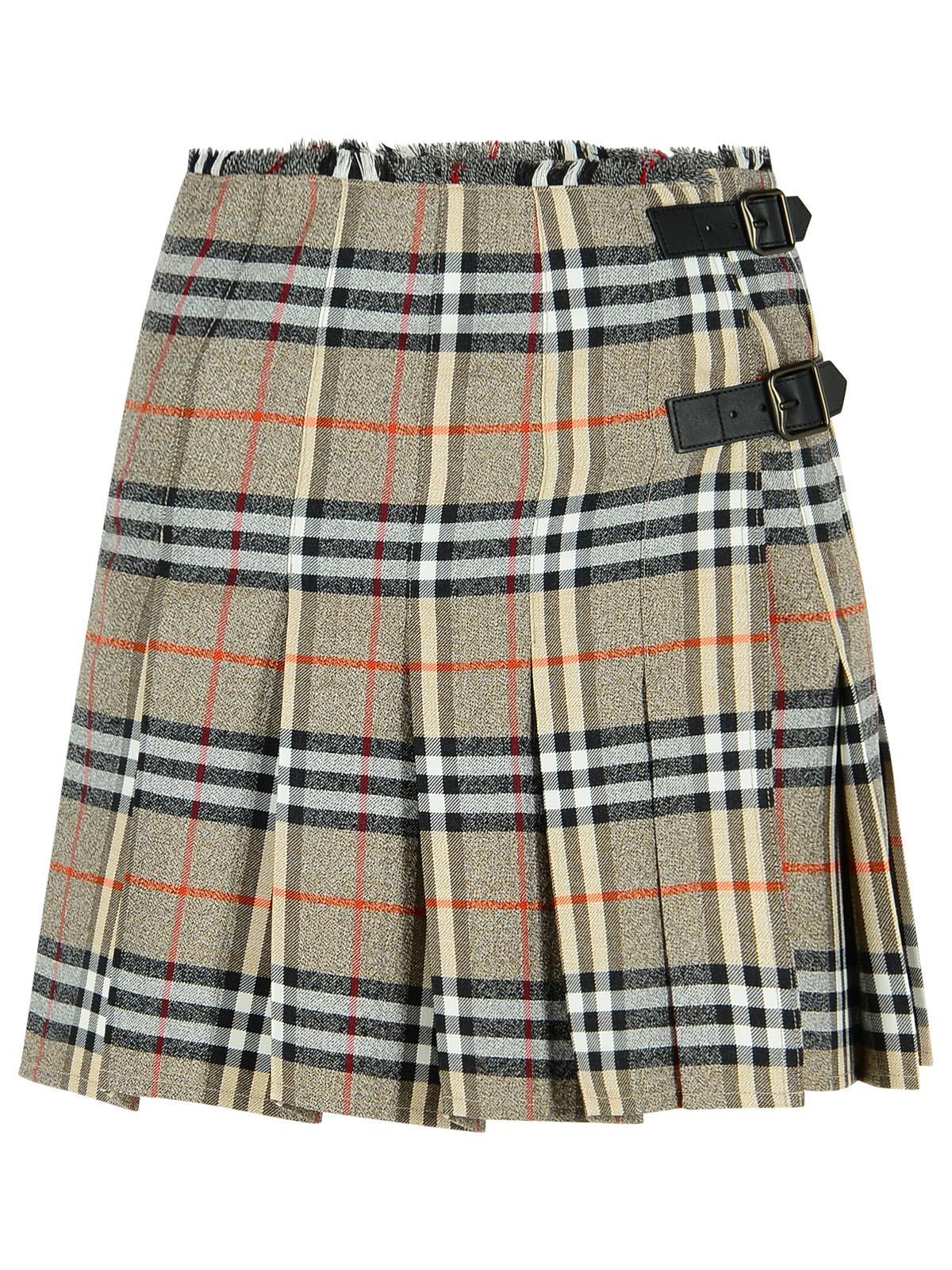 ミニスカート Burberry Sand Nylon Mini Skirt BBEA12A2-4AF1-4718-B434-