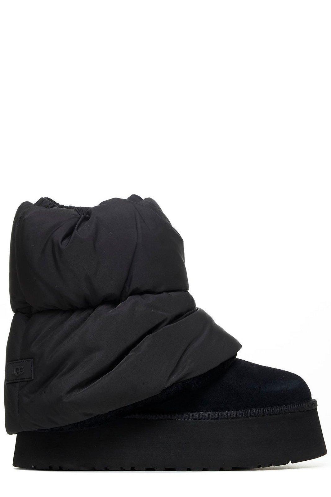 UGG Classic Mini Dipper Puffer Boots in Black | Lyst