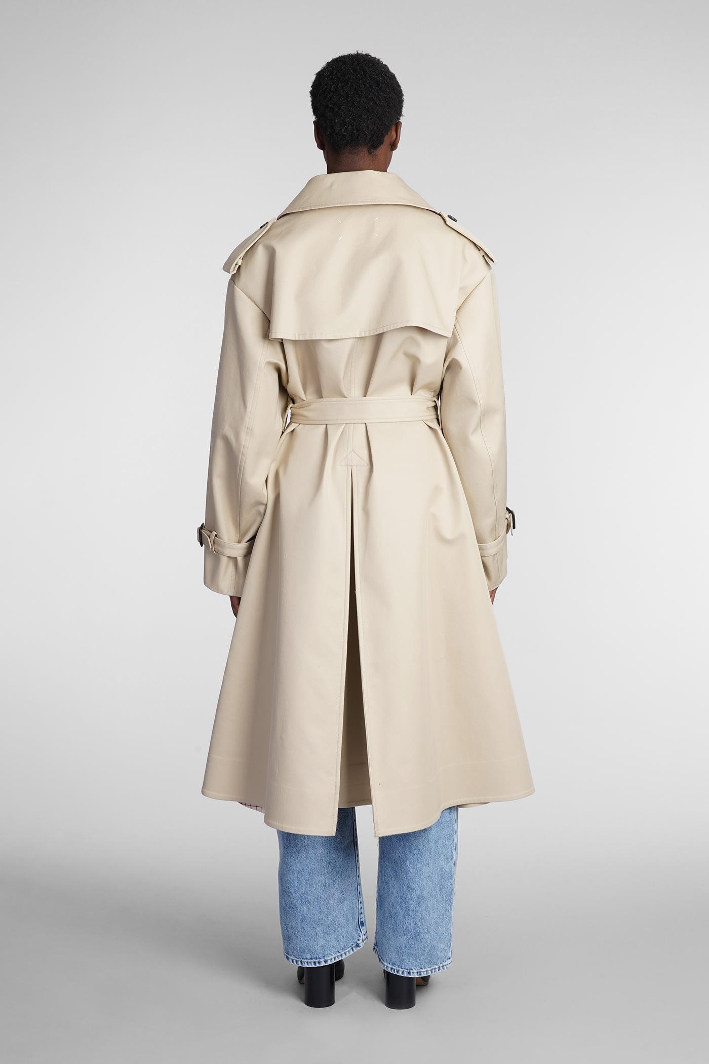 Natural Maison Margiela Cotton Reversible Trench Coat in Beige Womens Clothing Coats Long coats and winter coats 