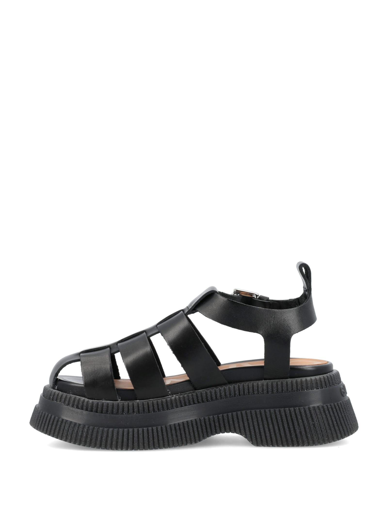 Ganni Creepers Sandals in Black | Lyst