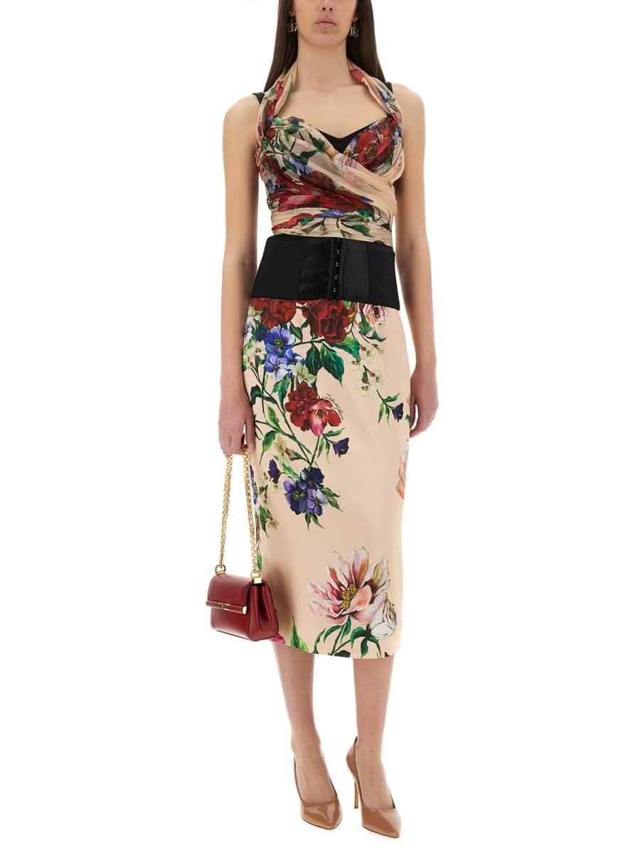 スカート Dolce & Gabbana Flower Print Satin Midi Pencil Skirt 29664308_58782078_600.jpg