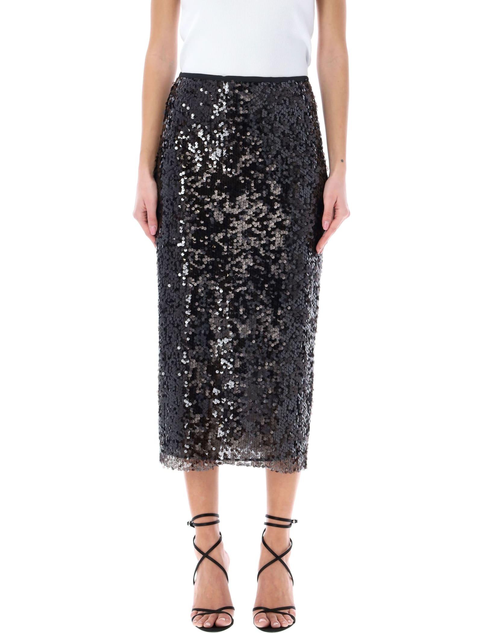 Msgm pleated top sequin midi skirt