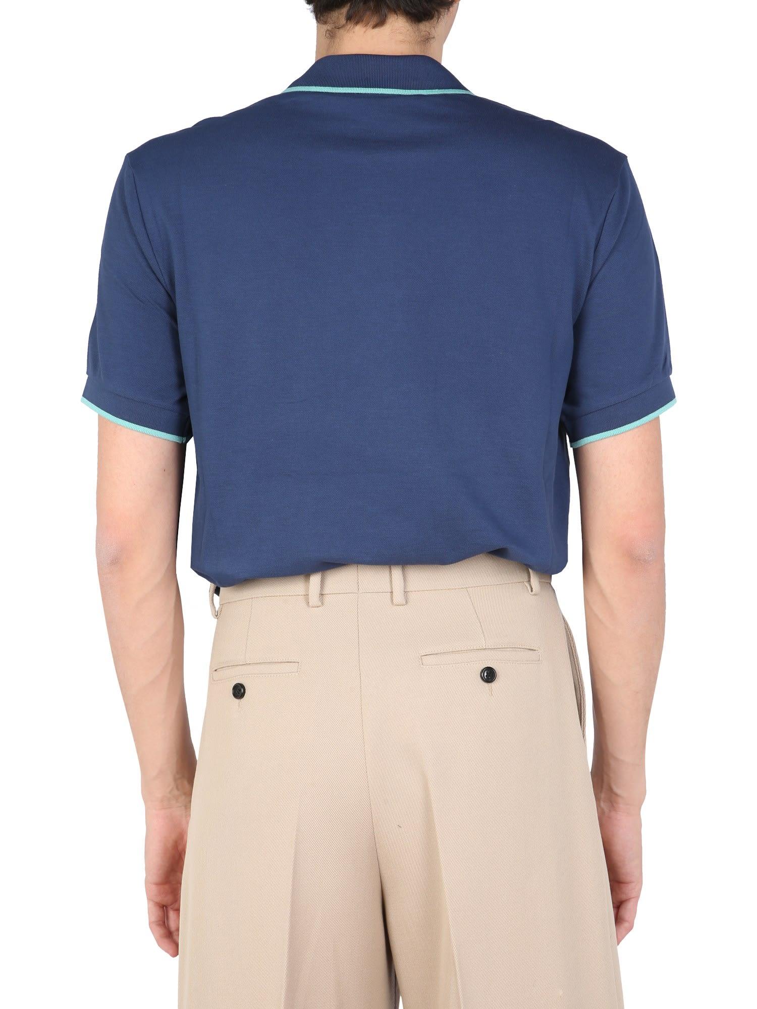 PS by Paul Smith Cotton Zebra Logo Polo Shirt in Blue for Men | Lyst
