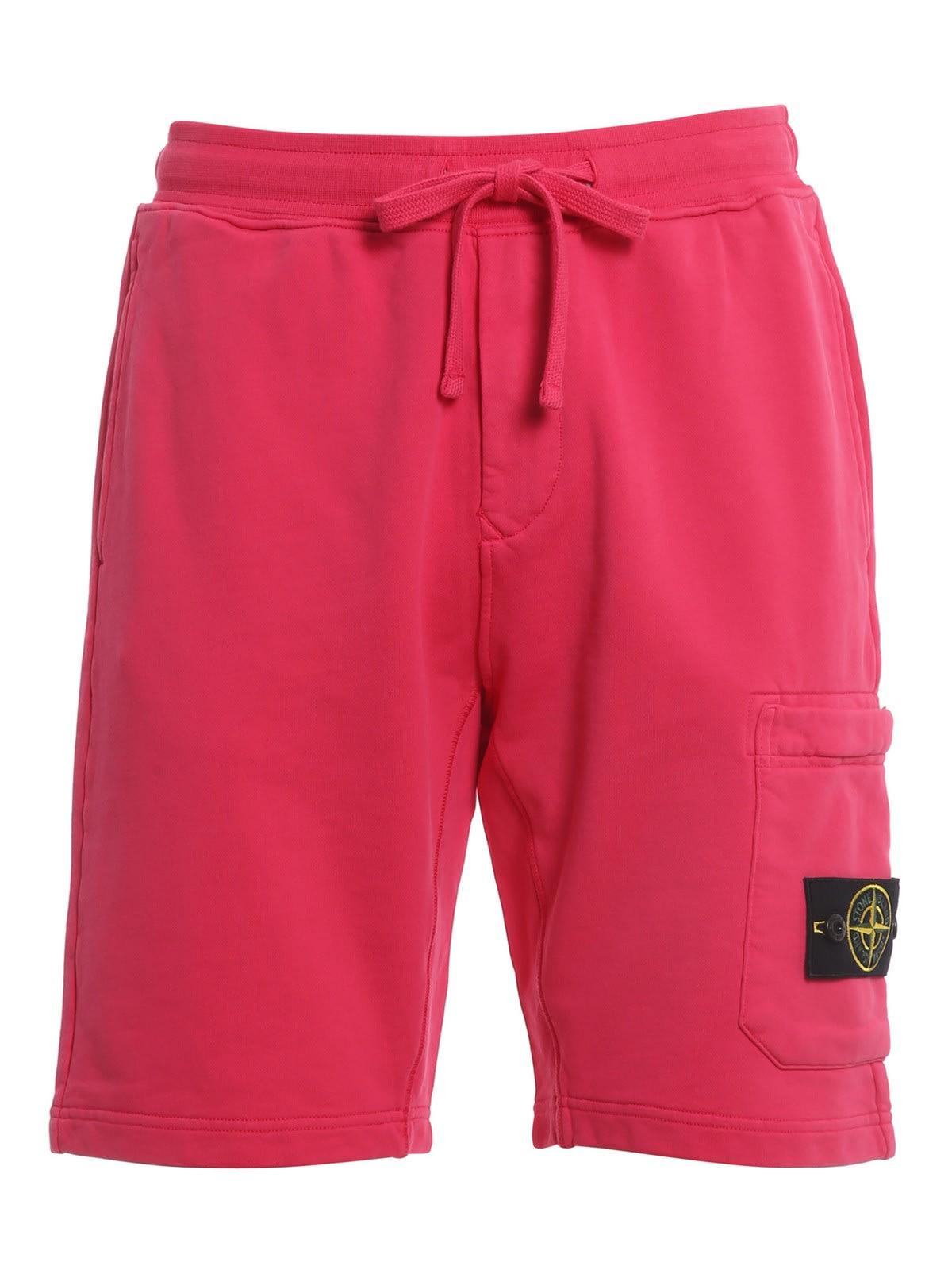 Stone Island Sweat Shorts in Red for Men | Lyst