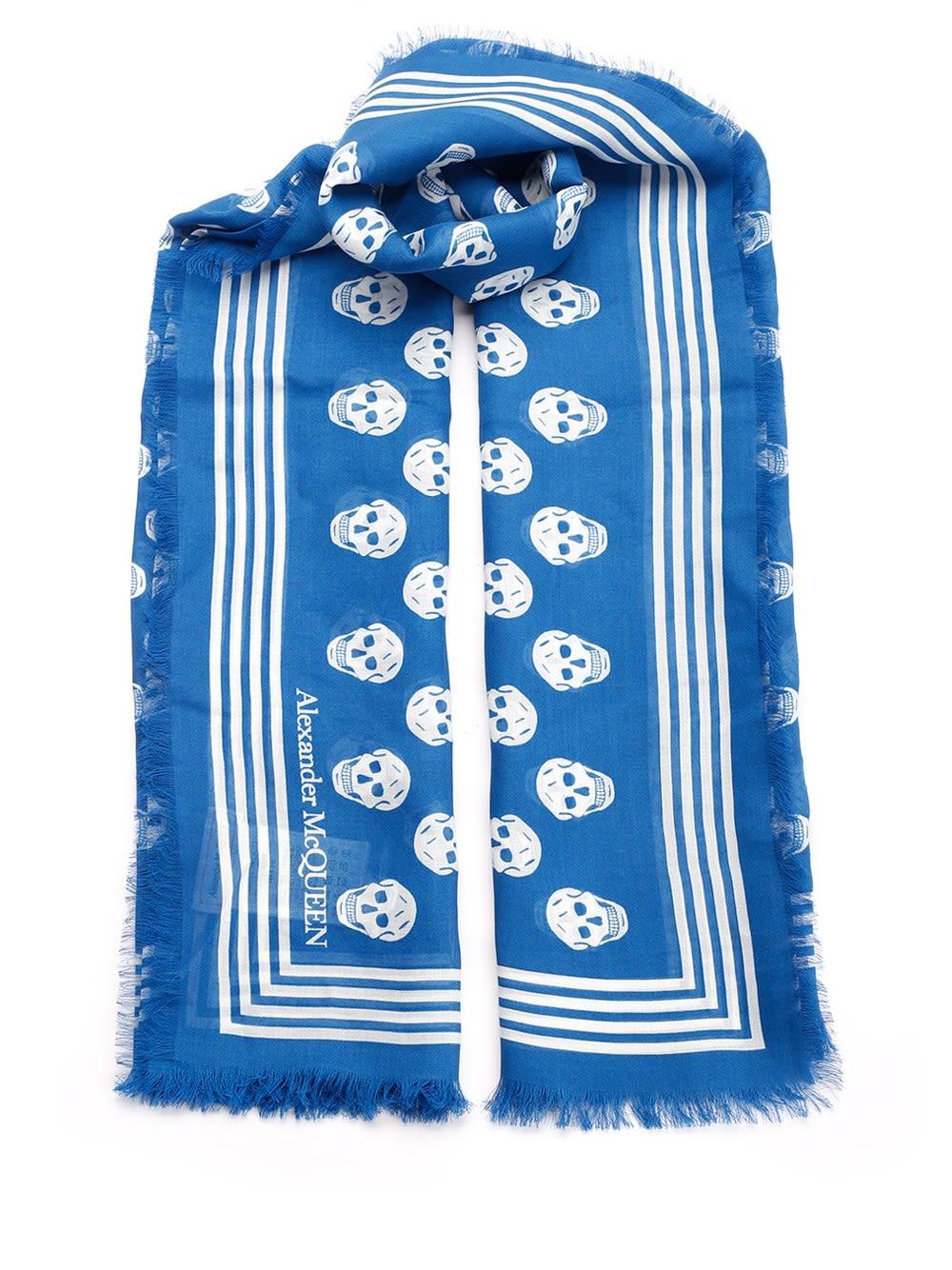 Blue alexander mcqueen scarf cheap