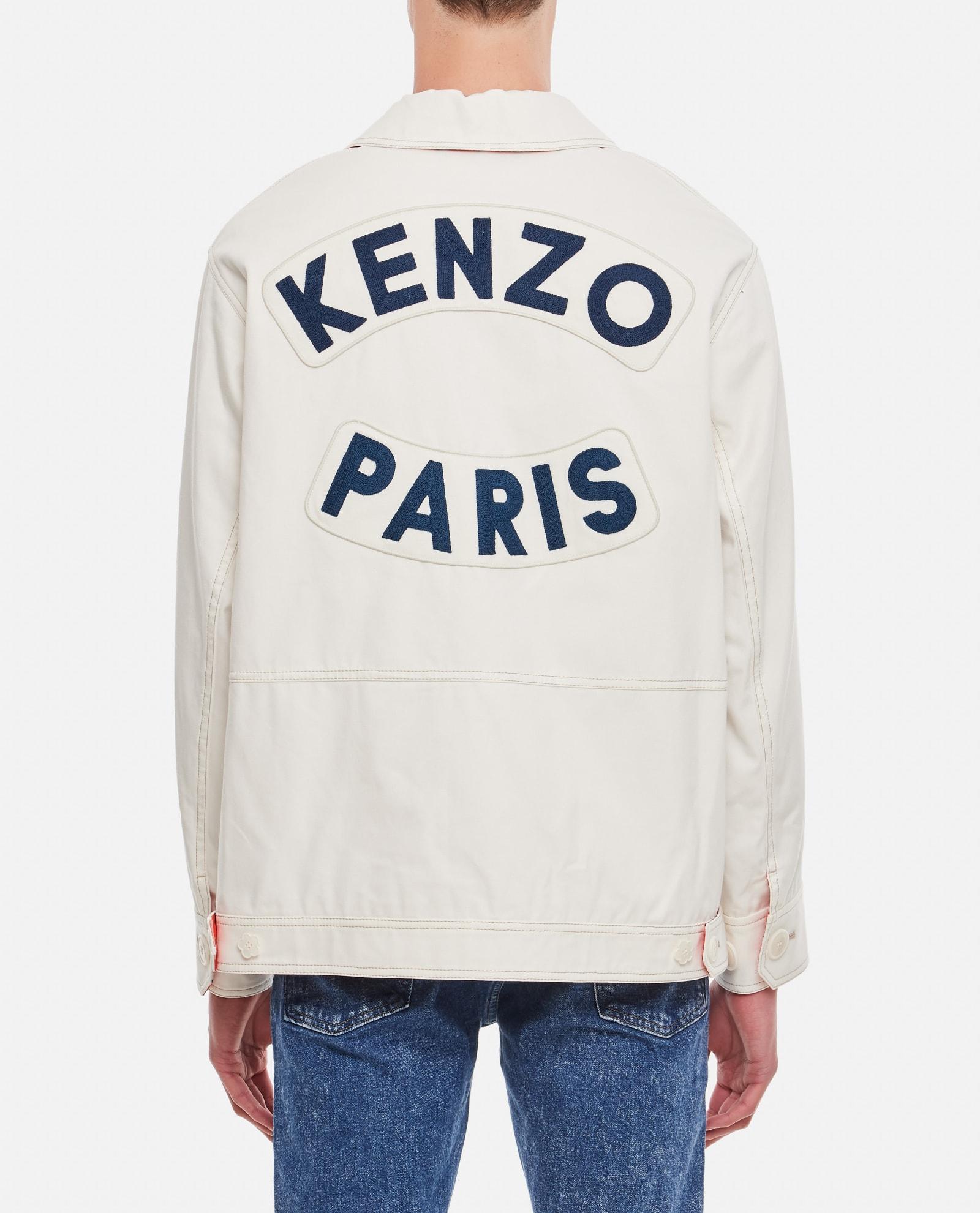 KENZO Workwear Jacket With Badges in White for Men | Lyst