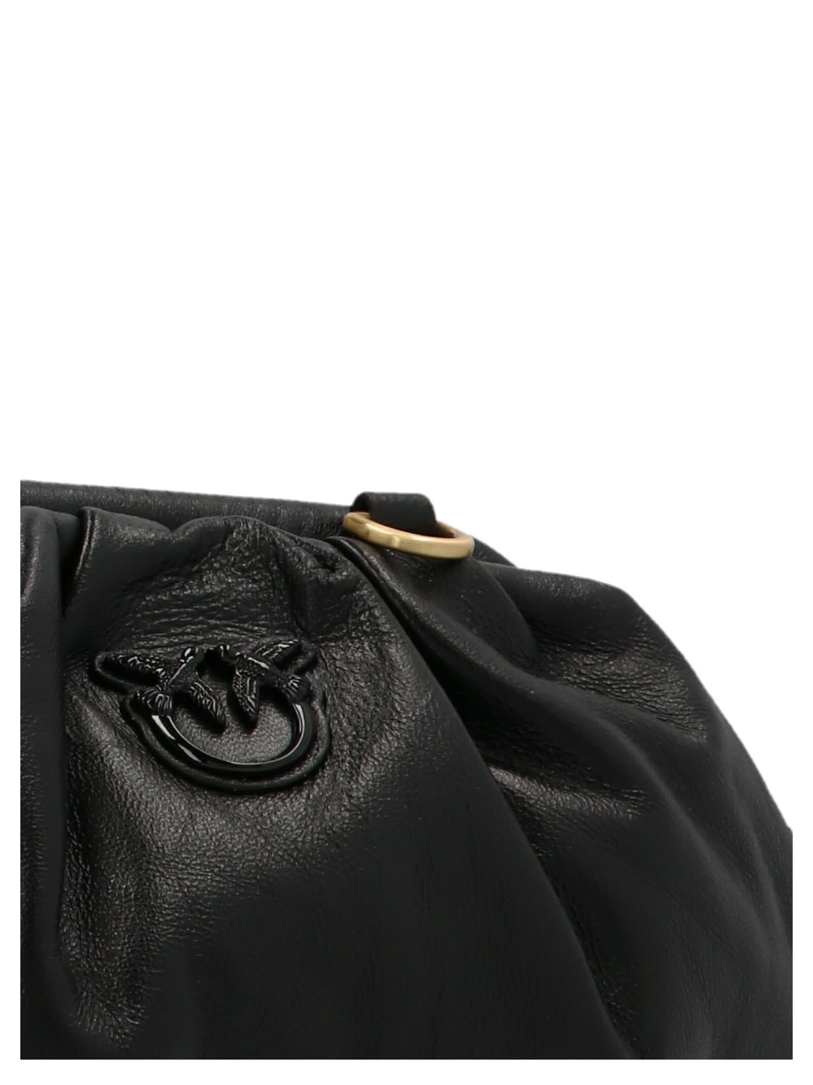 Save 9% Womens Bags Clutches and evening bags Pinko Leather Logo Plaque Mini Clutch Bag in Black 