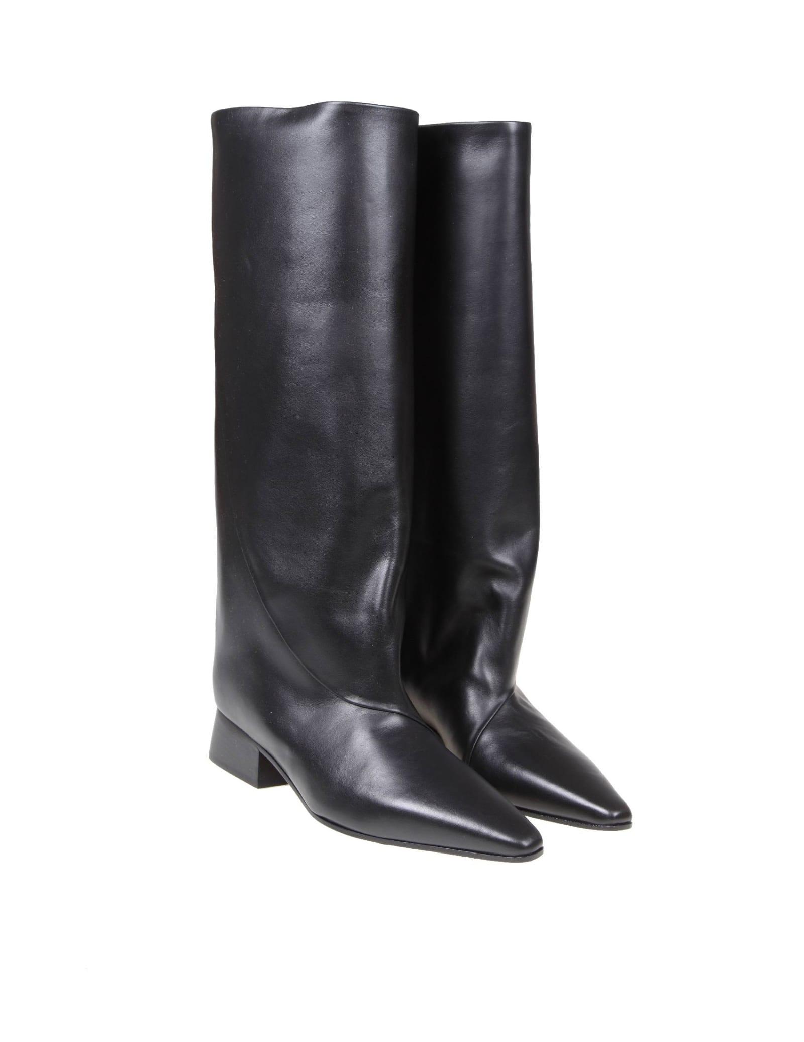The Attico Boots Ibiza In Black Leather | Lyst