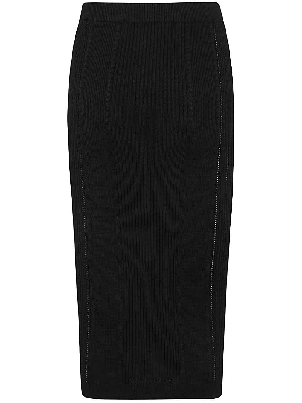 Black high waisted skirt with buttons hot sale