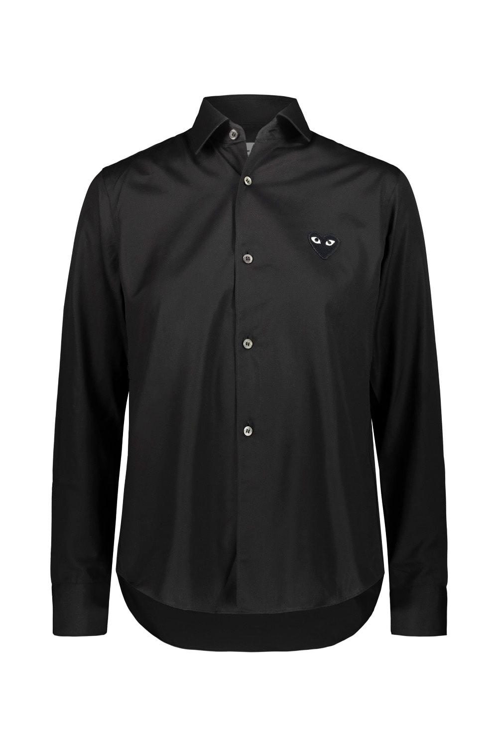 COMME DES GARÇONS PLAY Play Des Shirt In Cotton Poplin With Black Embroidered Heart | Lyst