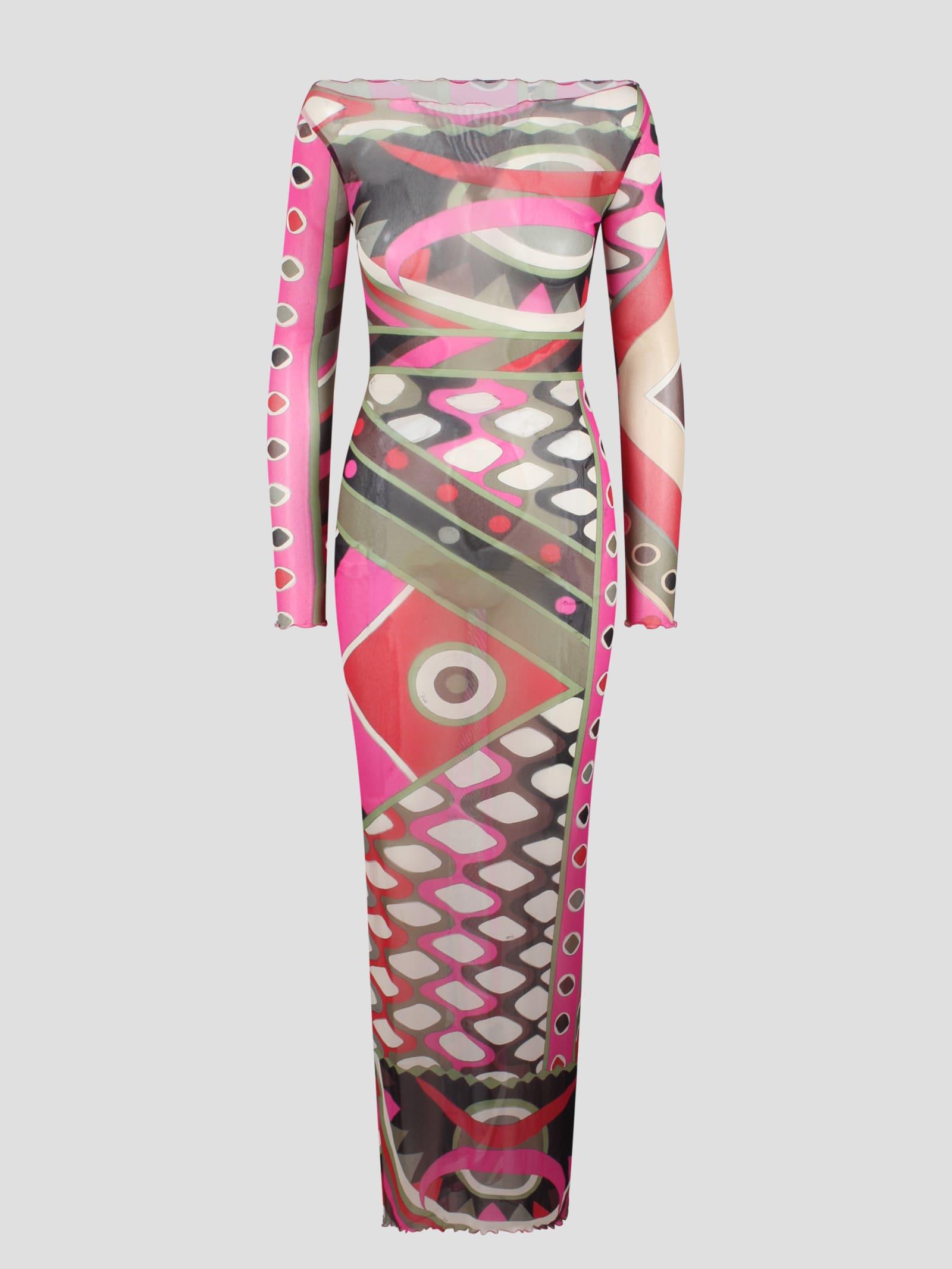 【関税込み】PUCCI Vivara-print dress PUCCI Vivara-print Satin Halterneck Maxi Dress | Blue | FARFETCH