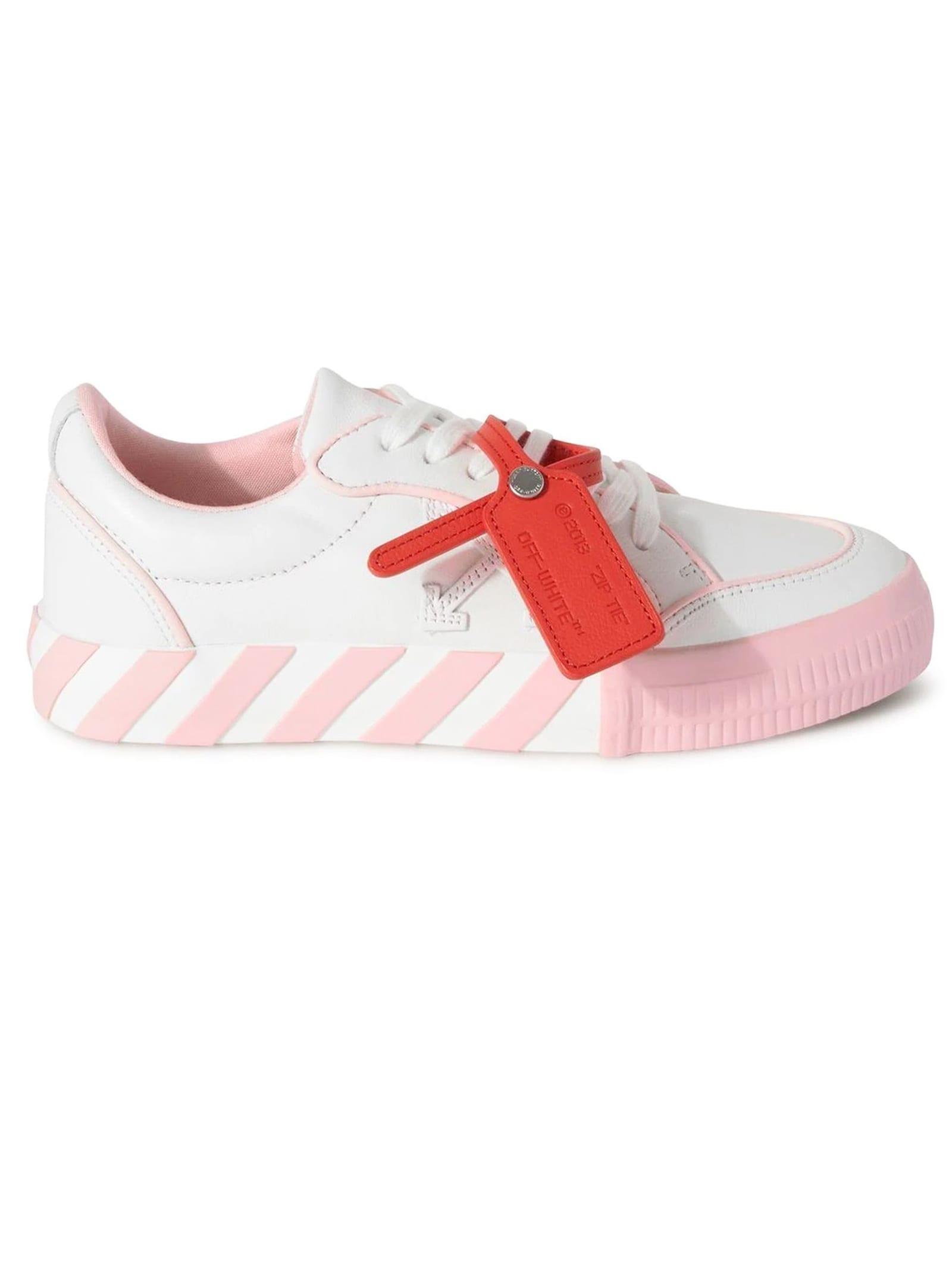 Off-White c/o Virgil Abloh White Vulcanized Outlined Sneakers in Red | Lyst