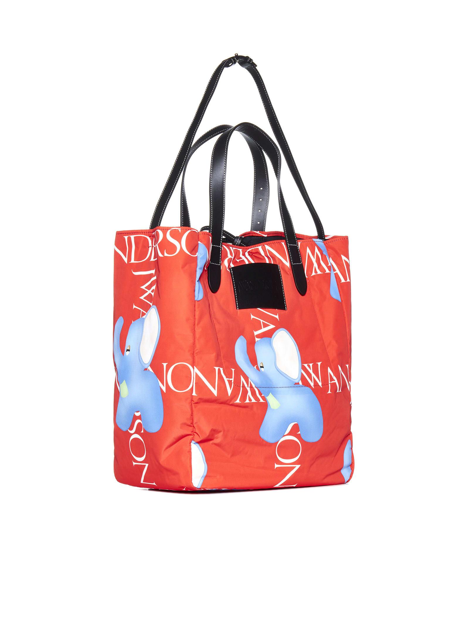 JW Anderson Belt Tote Cabas Bag With Elephant Motif in Red Womens Bags Tote bags 
