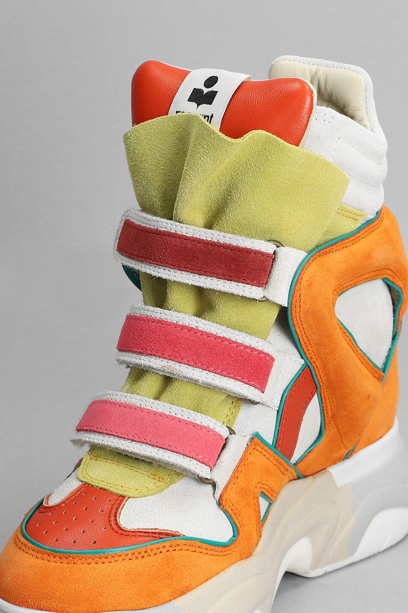 Isabel Marant Balskee Sneakers Orange Suede And Leather | Lyst
