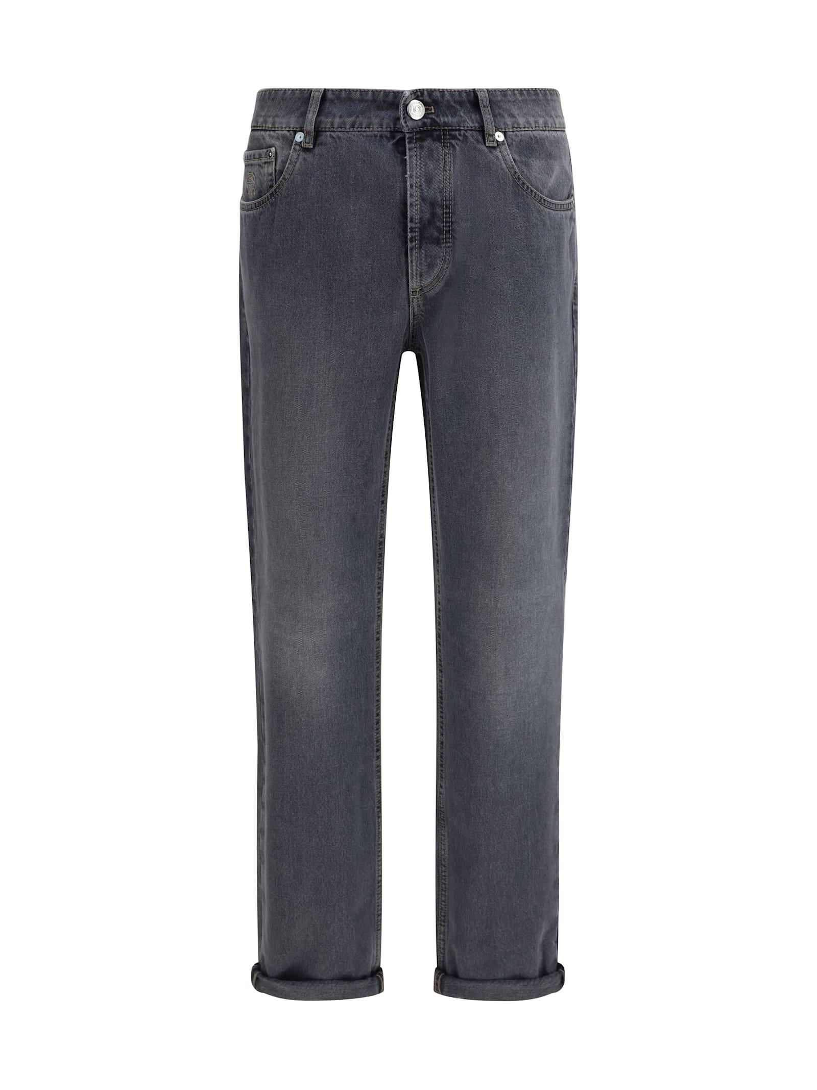 Jean Taille Haute Extra Skinny Brunello Cucinelli Taille 10 – Bleu Foncé, Coton, Fait Main Italie, état Parfait