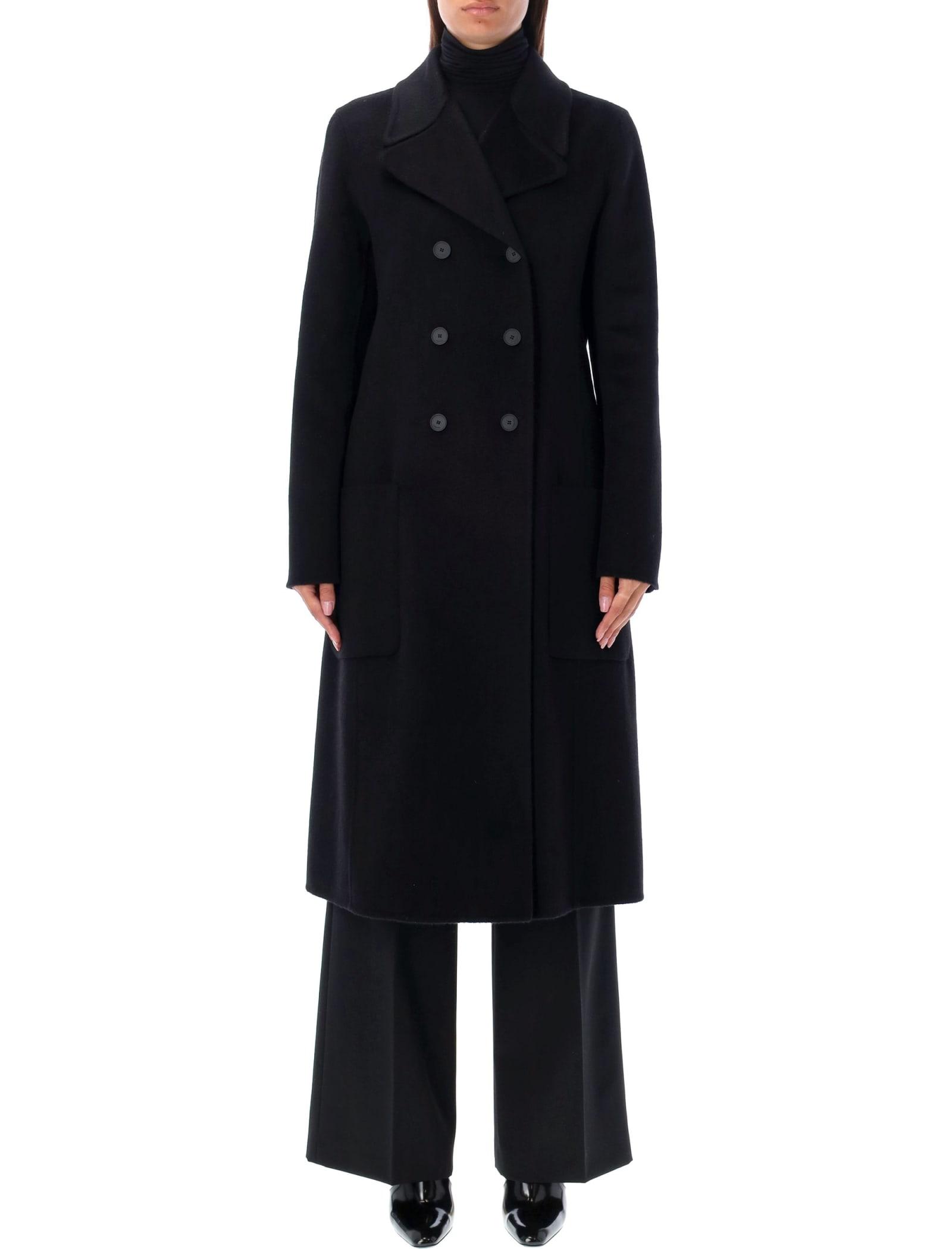Lanvin fringed silk-blend coat - Black