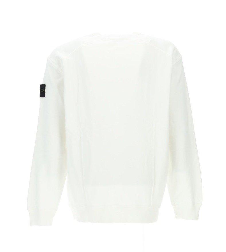 Stone Island Logo Patch Crewneck Sweatshirt in White for Men | Lyst