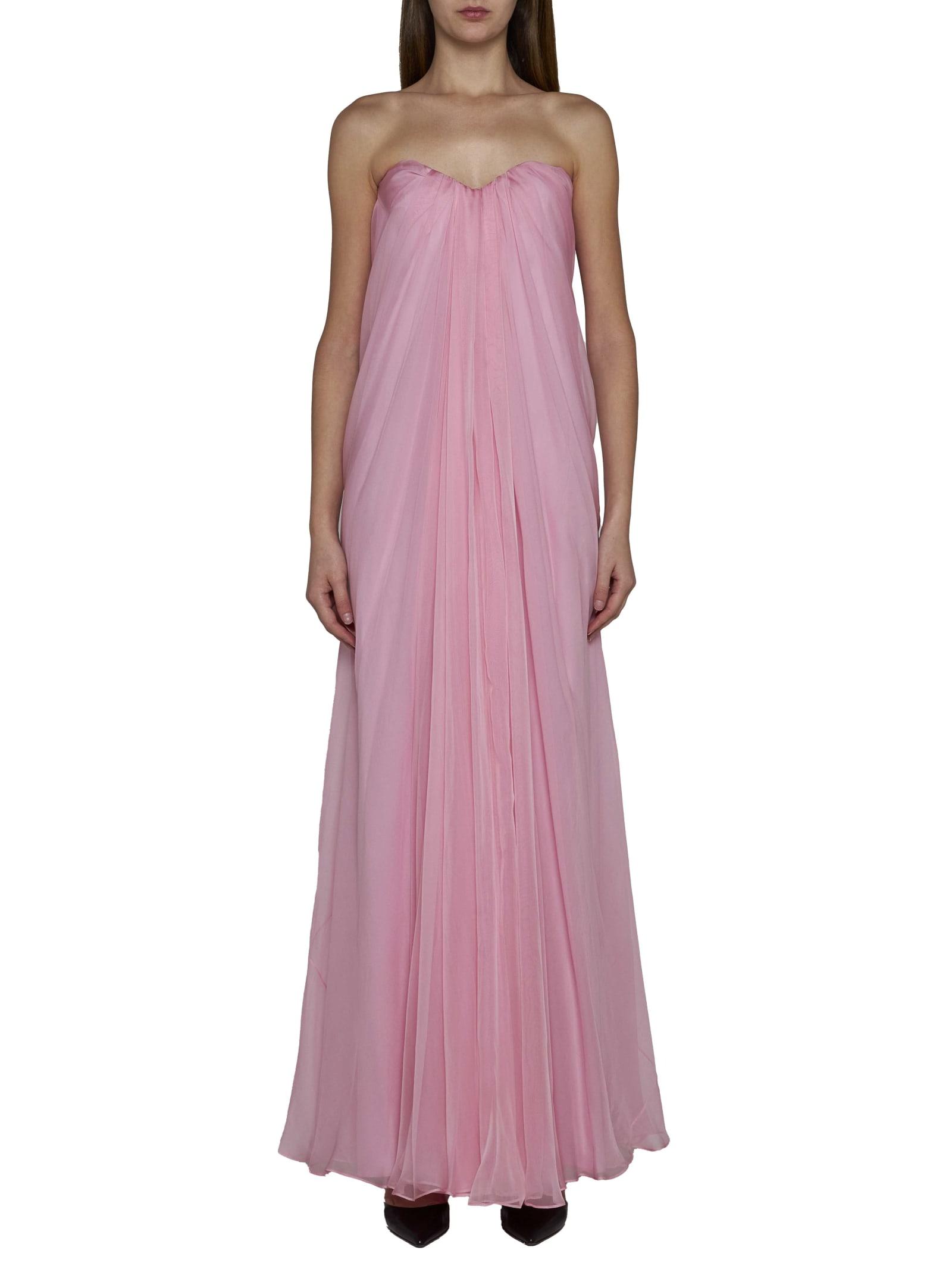 alexander mcqueen pink dress Kate Middleton's Pleated in pink stretch Alexander McQueen